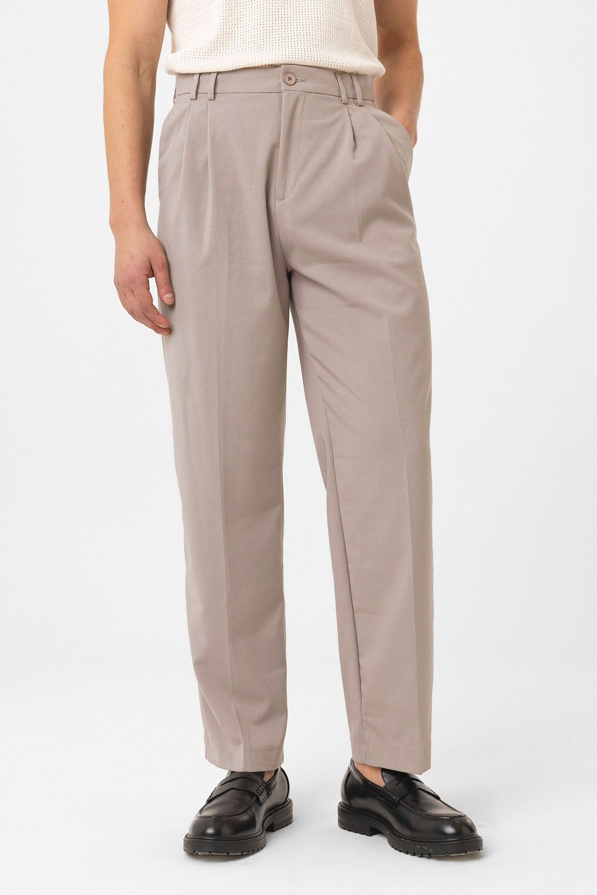Çift Pileli Baggy Fit Erkek Pantolon