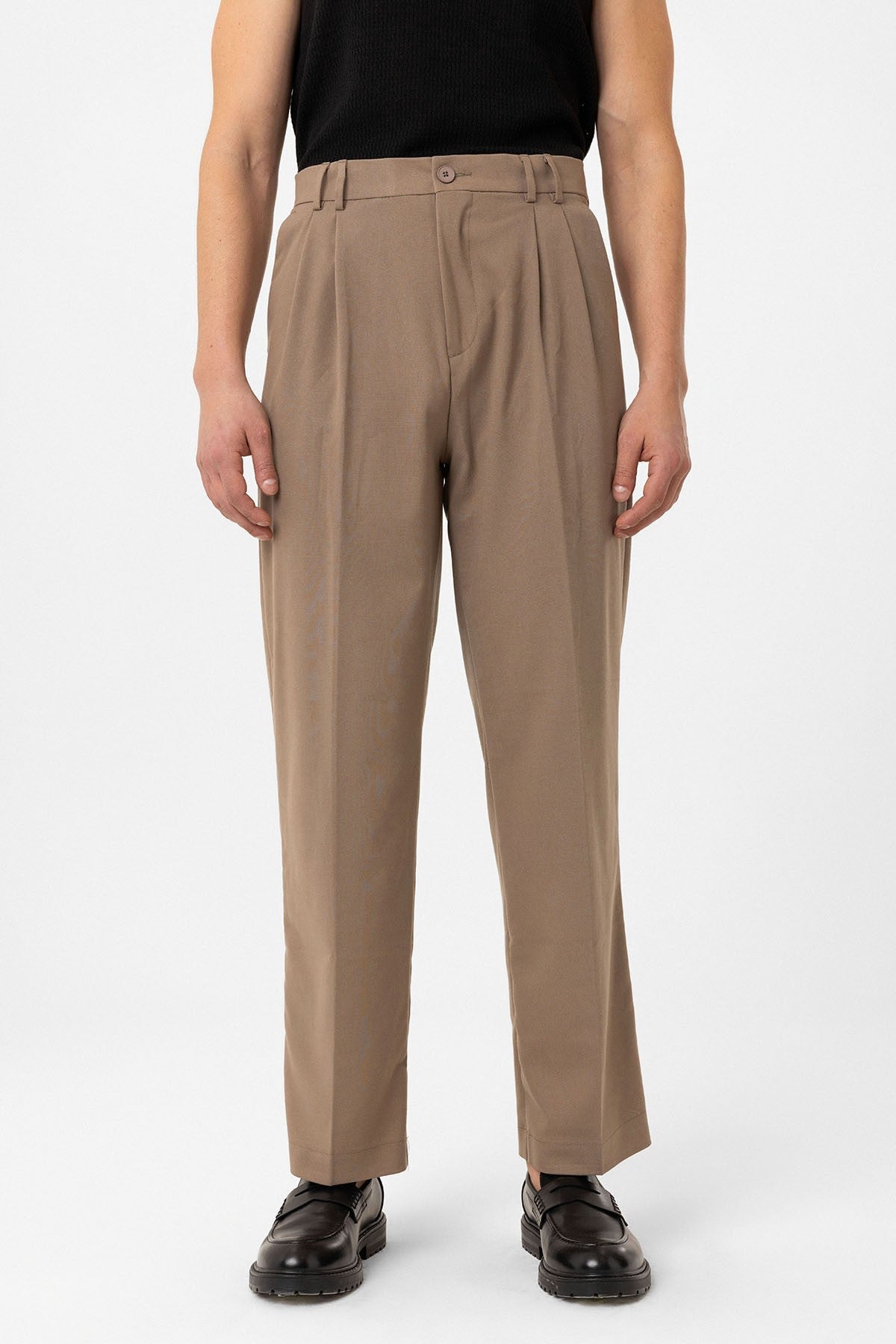 Çift Pileli Baggy Fit Erkek Pantolon