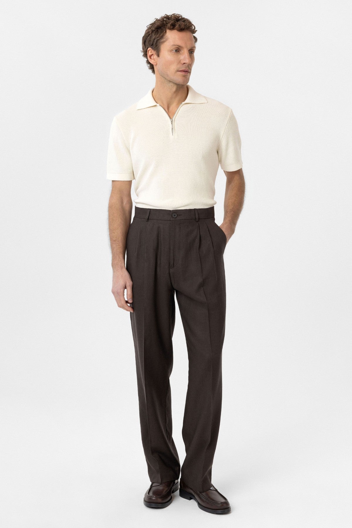Antioch Keten Karışımlı Erkek Baggy Pantolon