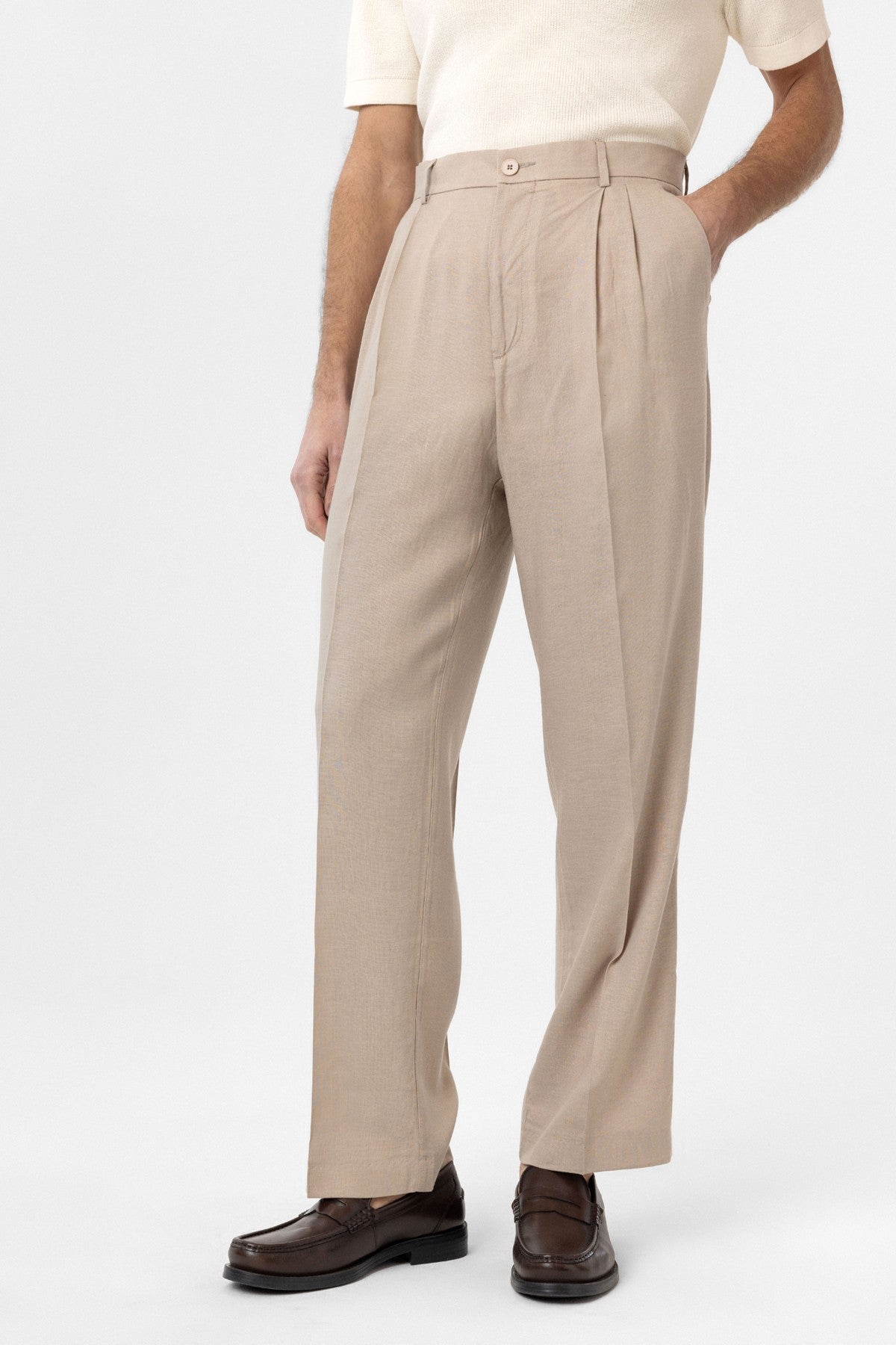 Antioch Keten Karışımlı Erkek Baggy Pantolon