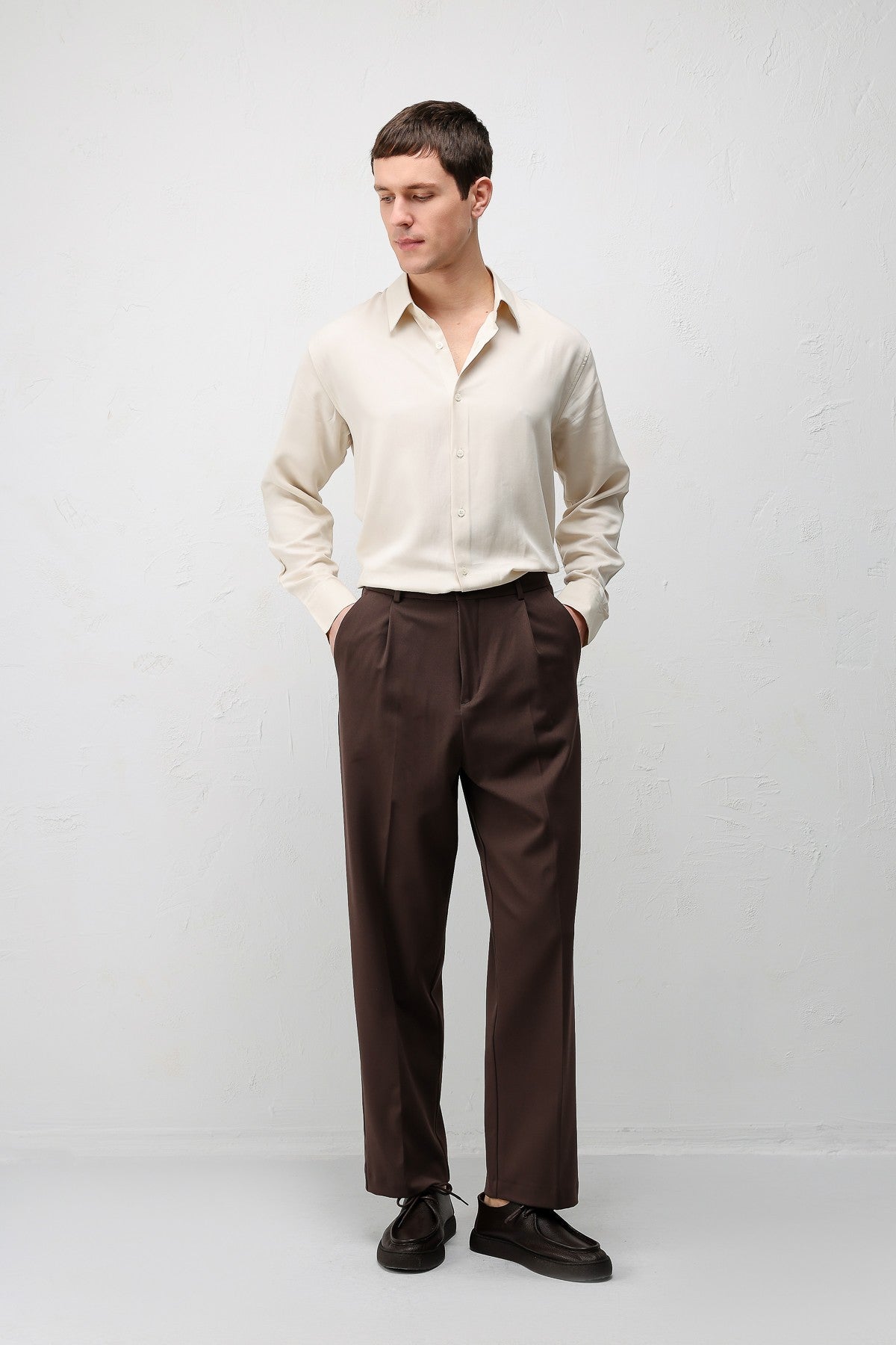 Relax Fit Pilili Erkek Pantolon