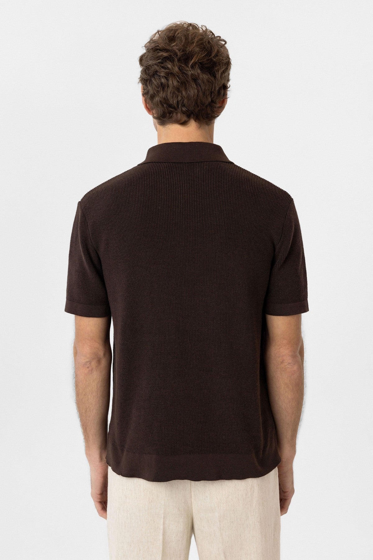 Antioch Fermuarlı Dokuma Erkek Polo Yaka Triko T-Shirt