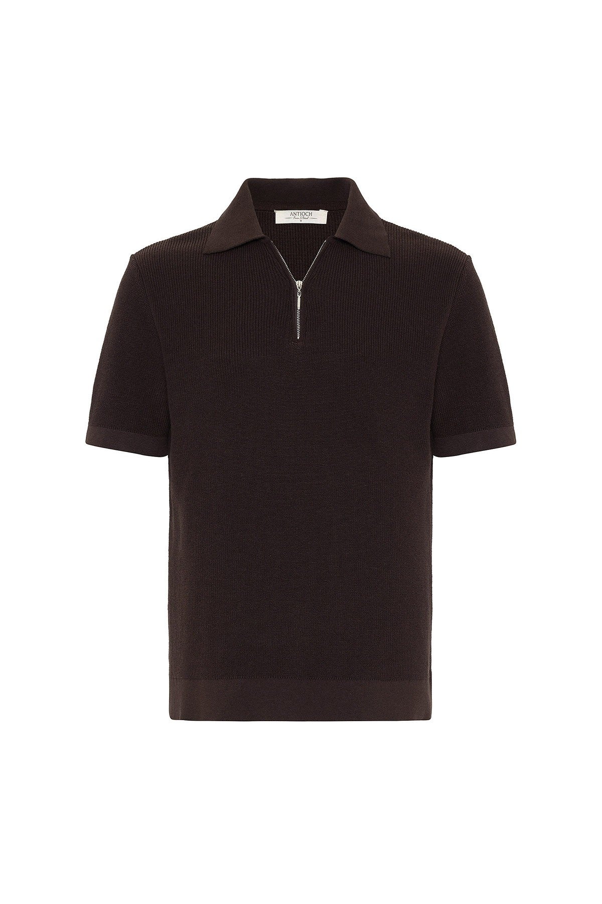 Antioch Fermuarlı Dokuma Erkek Polo Yaka Triko T-Shirt