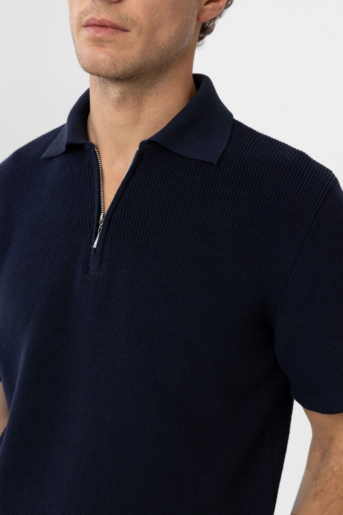 Antioch Fermuarlı Dokuma Erkek Polo Yaka Triko T-Shirt