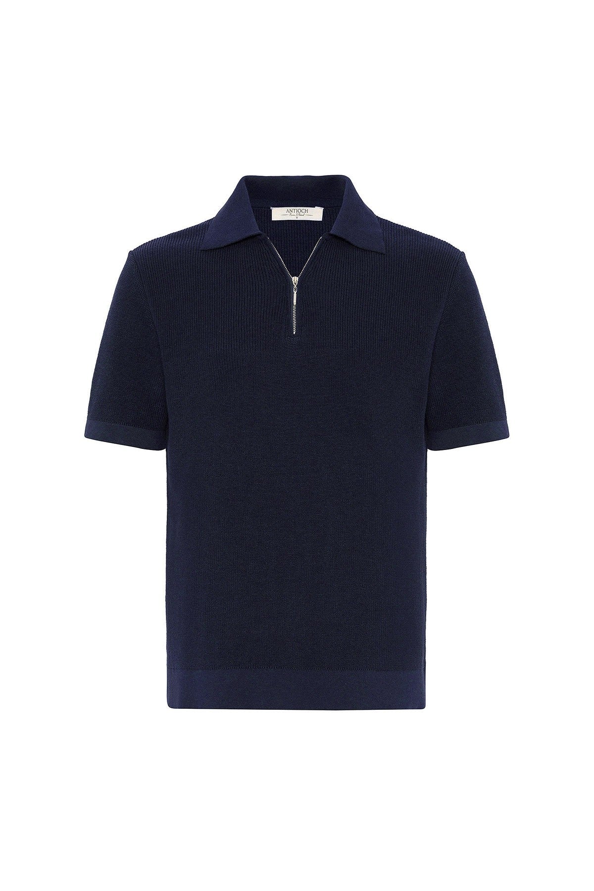 Antioch Fermuarlı Dokuma Erkek Polo Yaka Triko T-Shirt