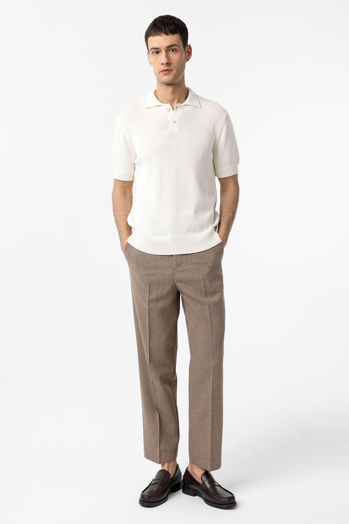 100% Pamuk Polo Yaka Triko T-Shirt