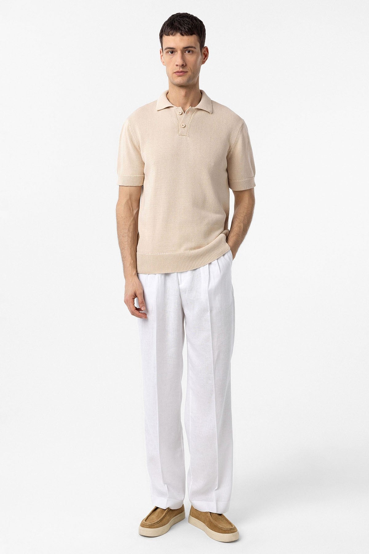 100% Pamuk Polo Yaka Triko T-Shirt