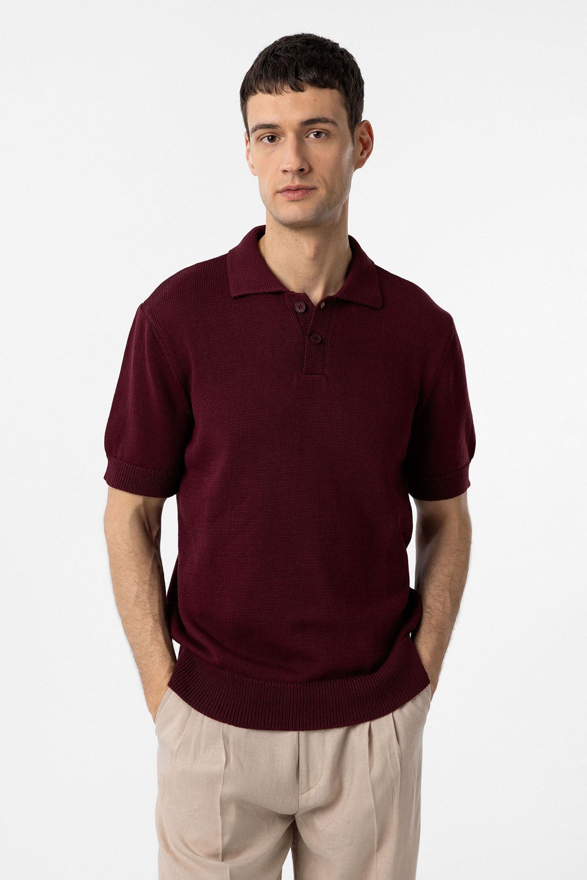 100% Pamuk Polo Yaka Triko T-Shirt
