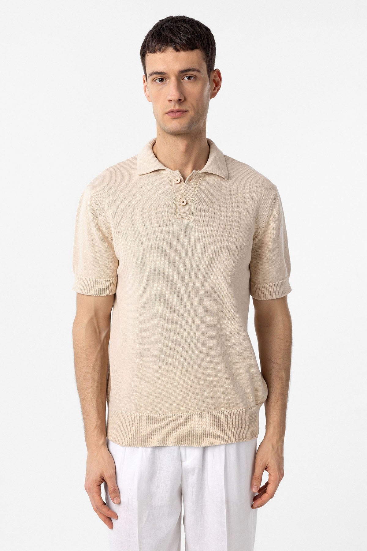 100% Pamuk Polo Yaka Triko T-Shirt