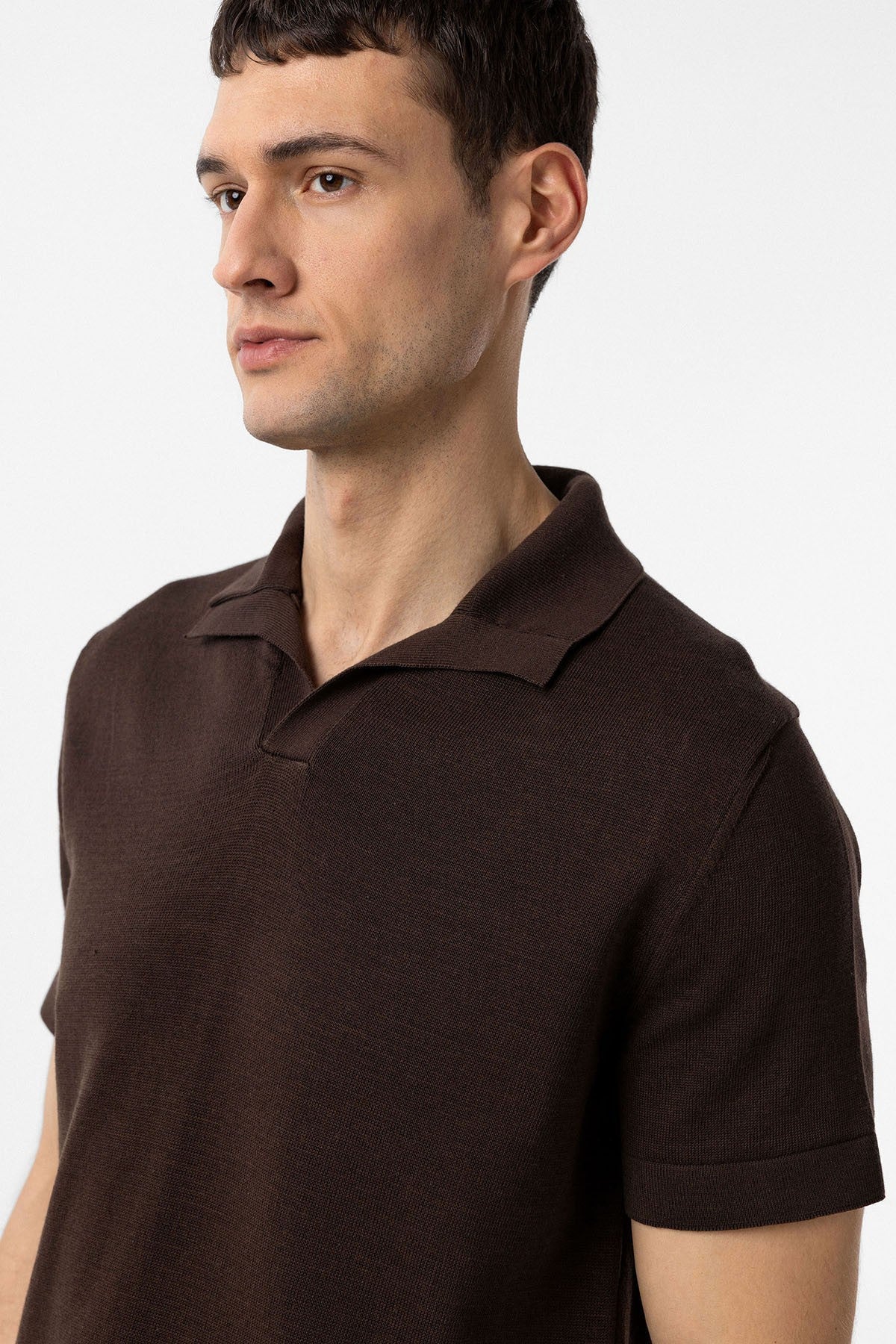 Antioch 100% Pamuk Apaş Yaka Triko T-Shirt