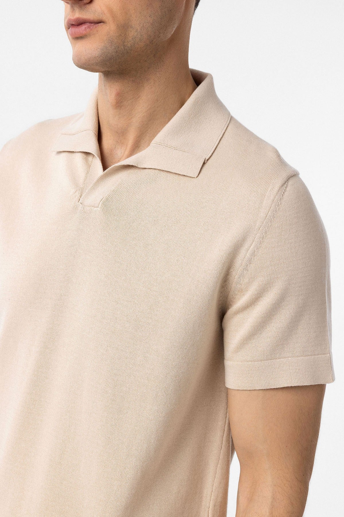 Antioch 100% Pamuk Apaş Yaka Triko T-Shirt