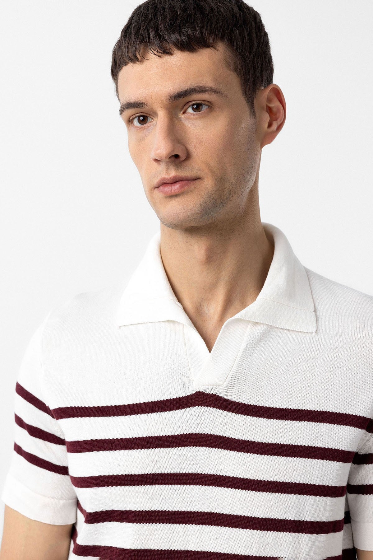Antioch Polo Yaka Çizgili Erkek Triko T-Shirt