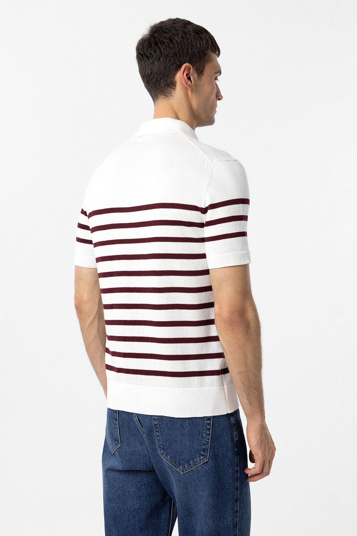 Antioch Polo Yaka Çizgili Erkek Triko T-Shirt