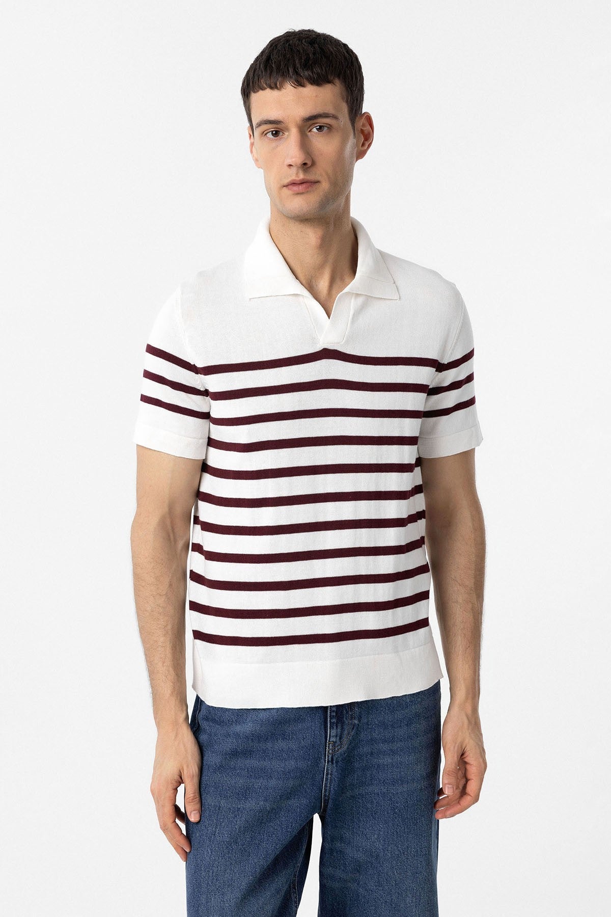 Antioch Polo Yaka Çizgili Erkek Triko T-Shirt