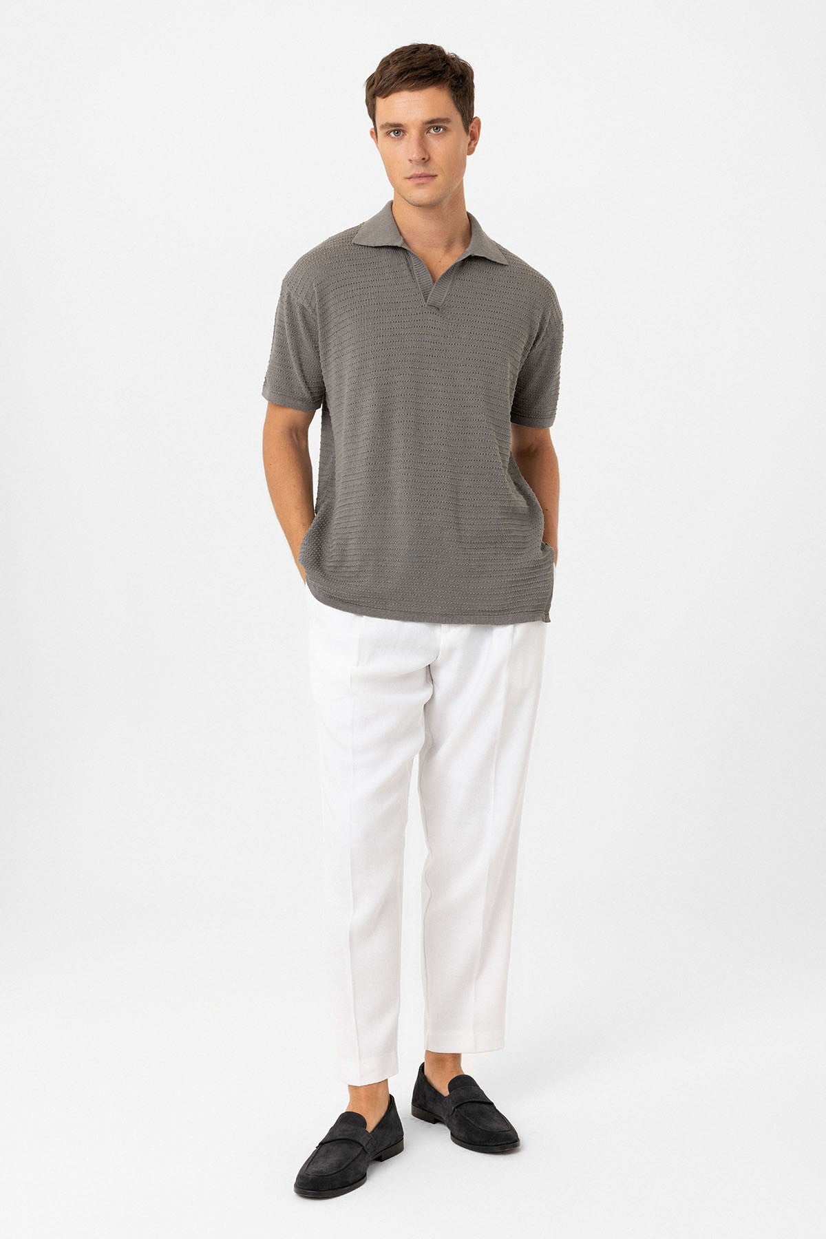 Antioch Polo Yaka Dokulu Erkek Triko T-Shirt
