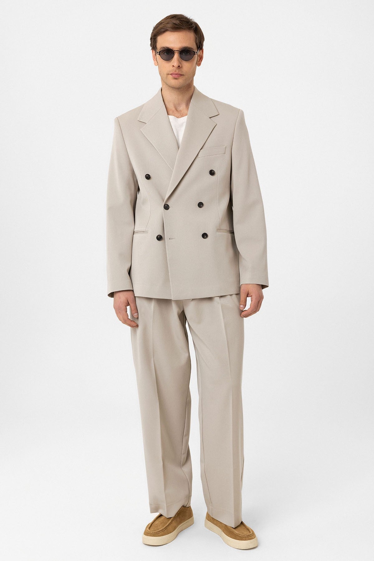 Antioch Relax Fit Kruvaze Erkek Blazer Ceket