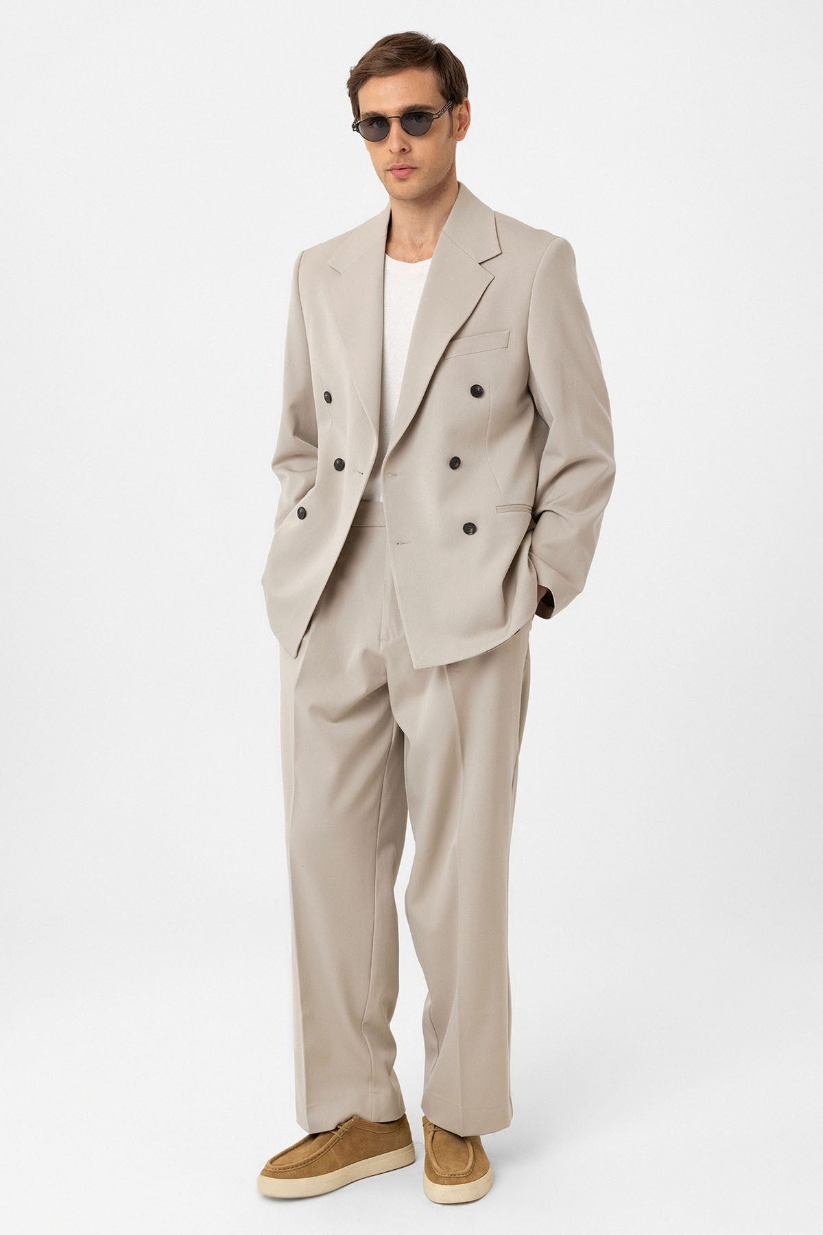 Antioch Relax Fit Kruvaze Erkek Blazer Ceket