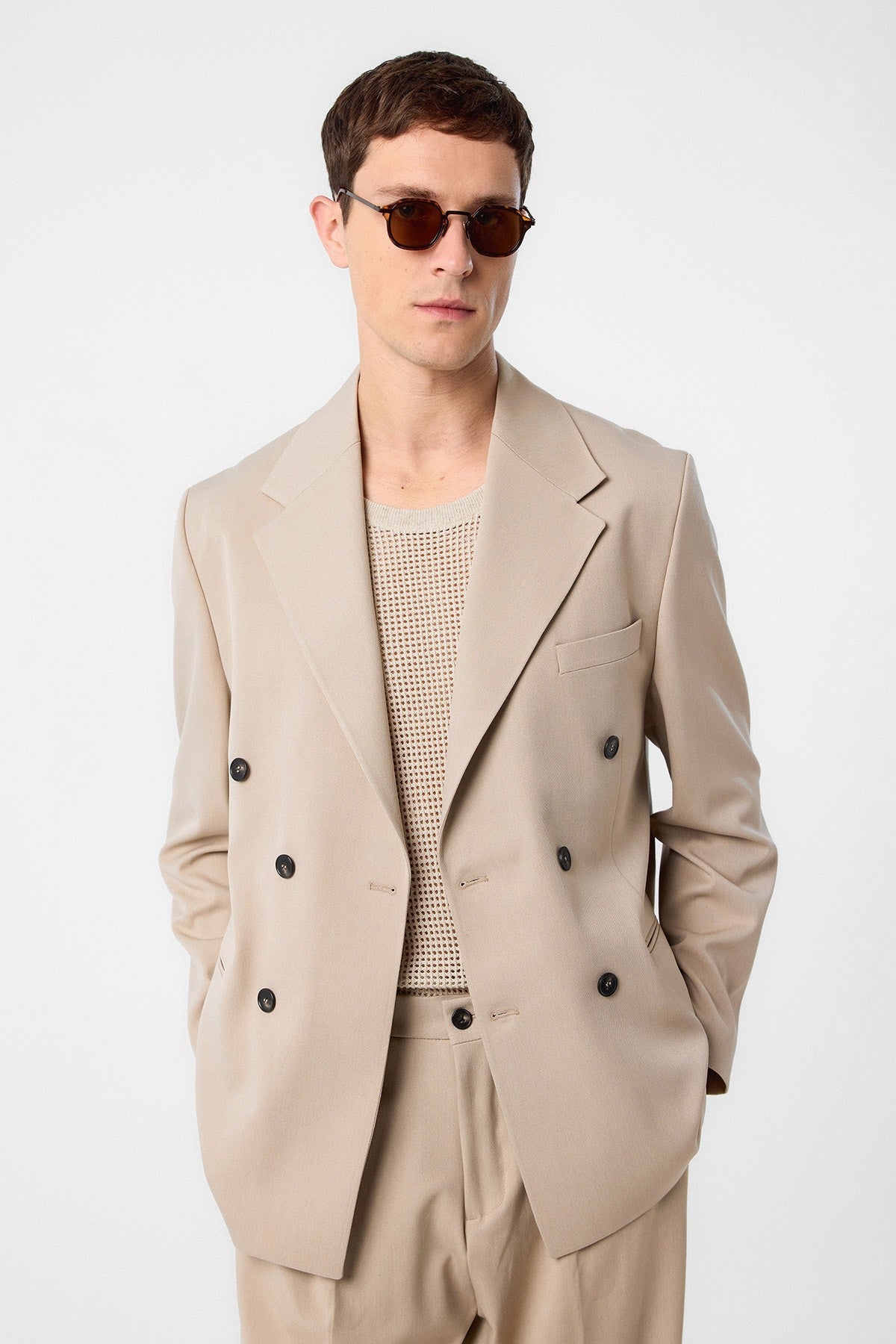 Antioch Relax Fit Kruvaze Erkek Blazer Ceket