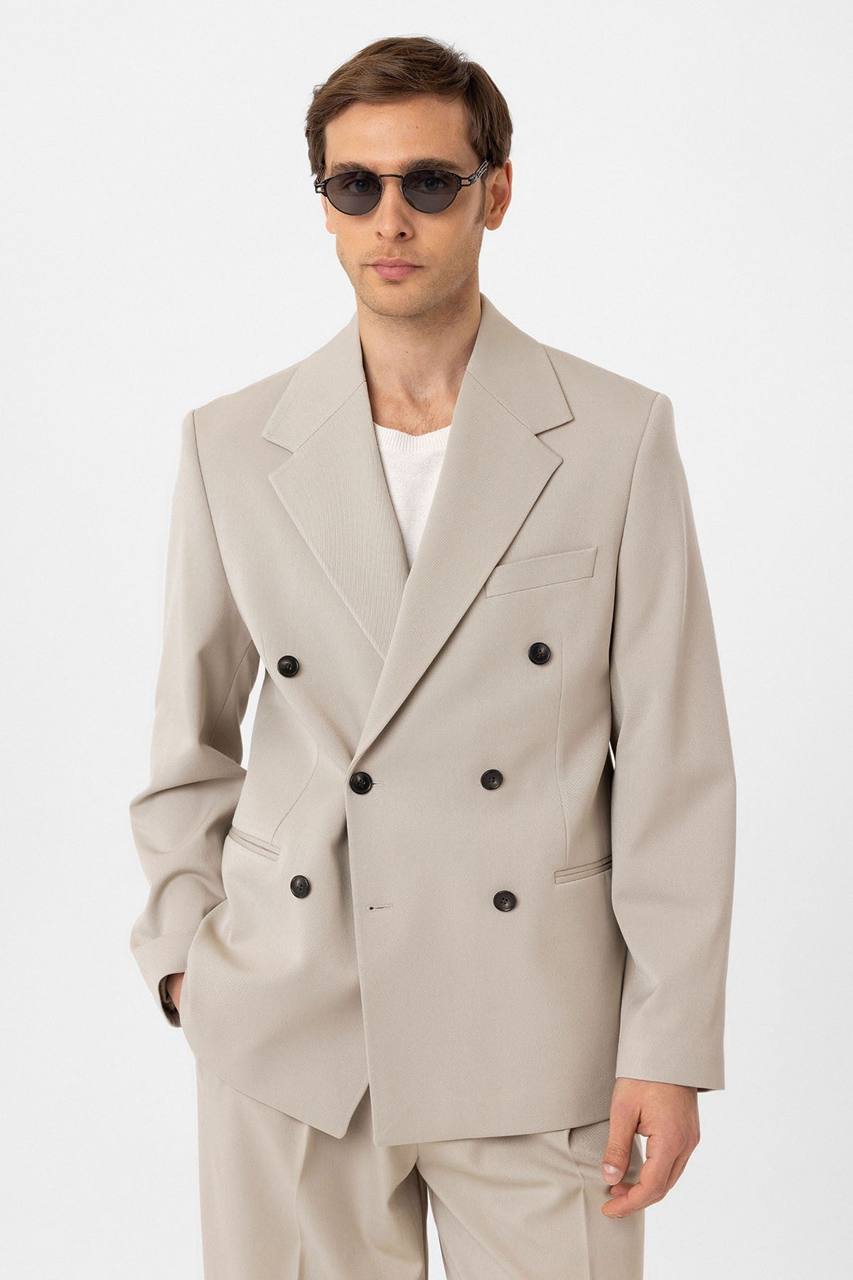 Antioch Relax Fit Kruvaze Erkek Blazer Ceket