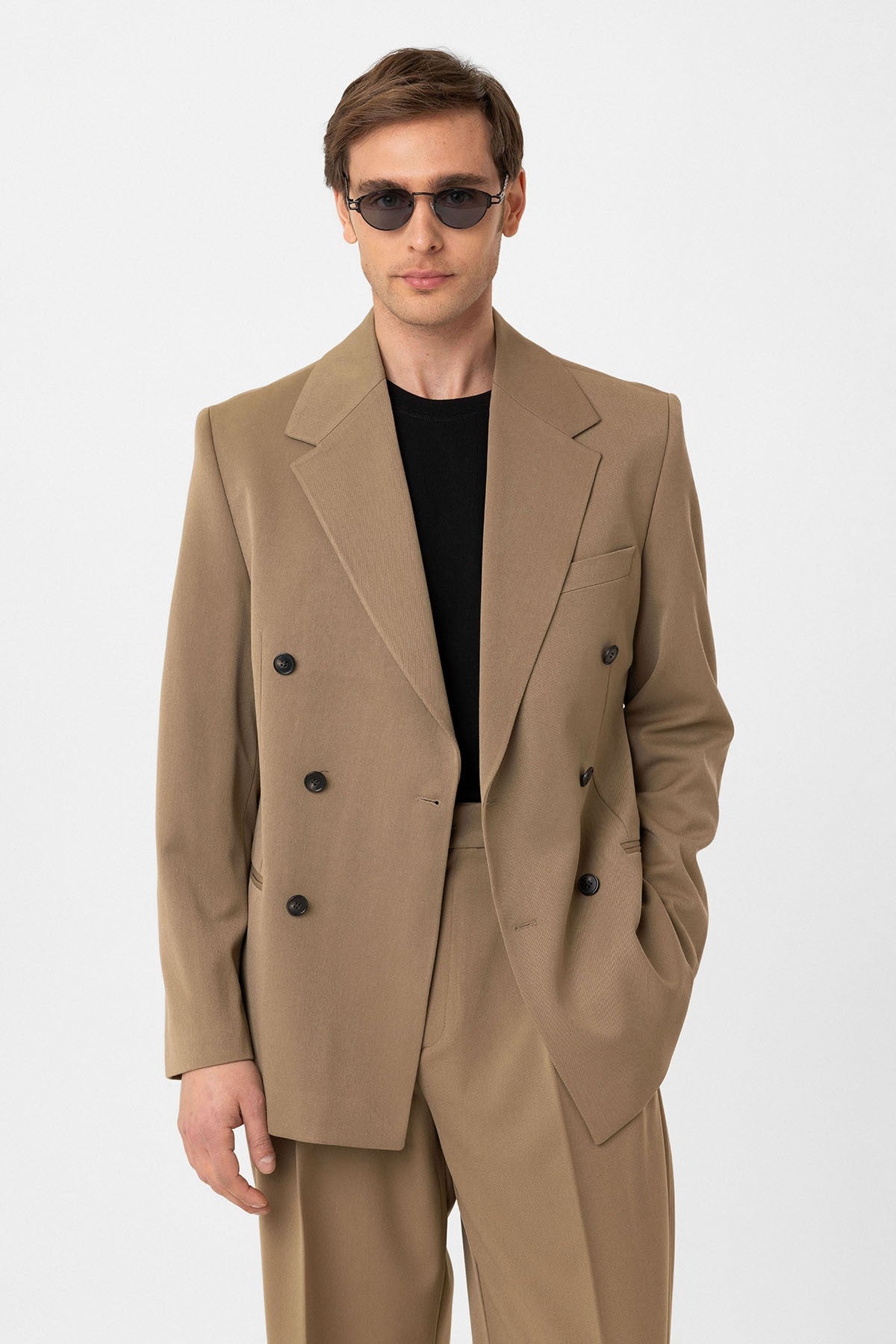 Antioch Relax Fit Kruvaze Erkek Blazer Ceket