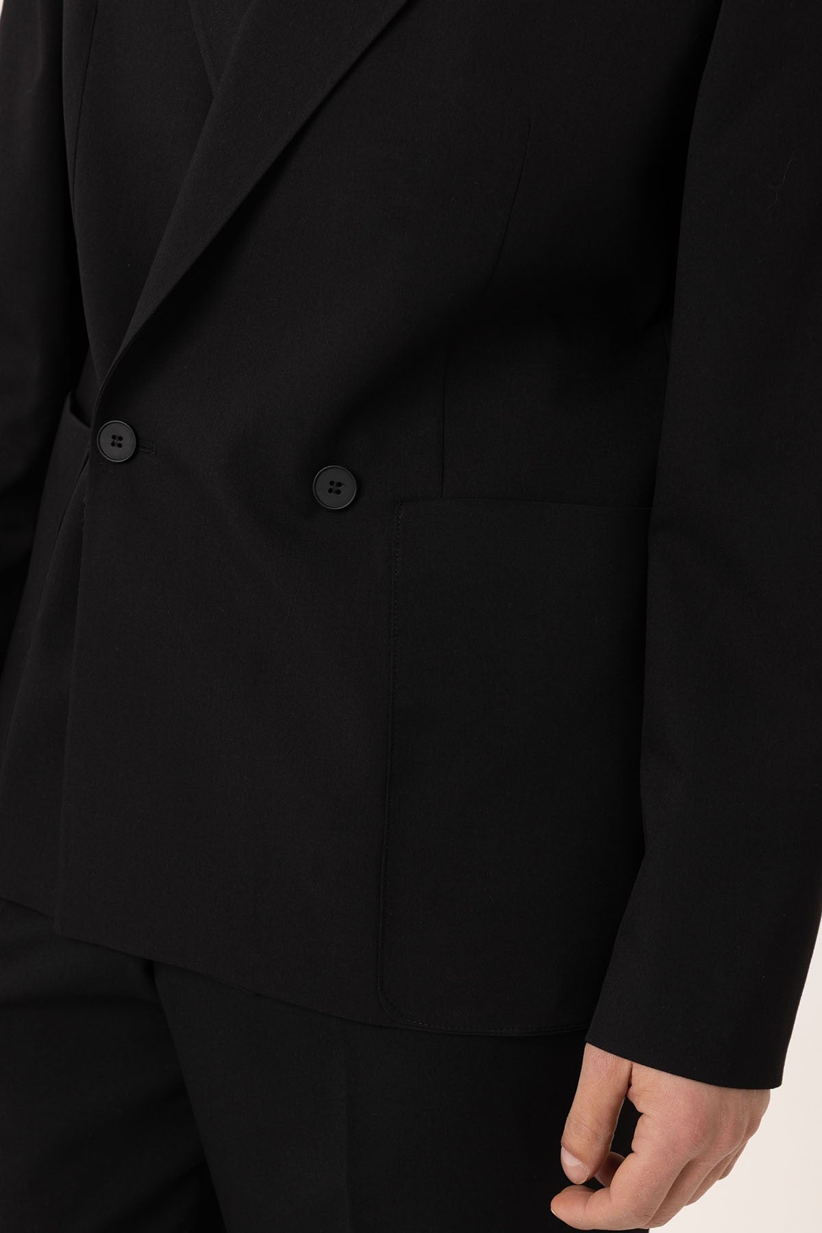 Antioch Relax Fit Kruvaze Kapama Erkek Teknik Blazer Ceket