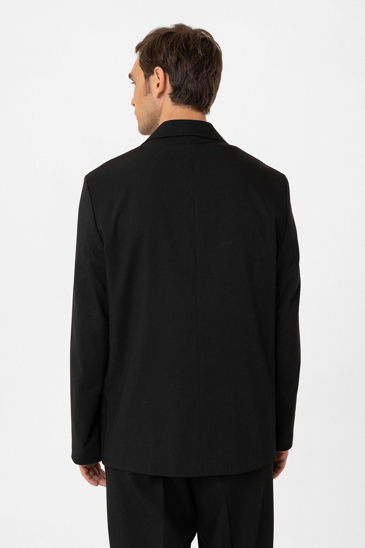 Antioch Relax Fit Kruvaze Kapama Erkek Teknik Blazer Ceket