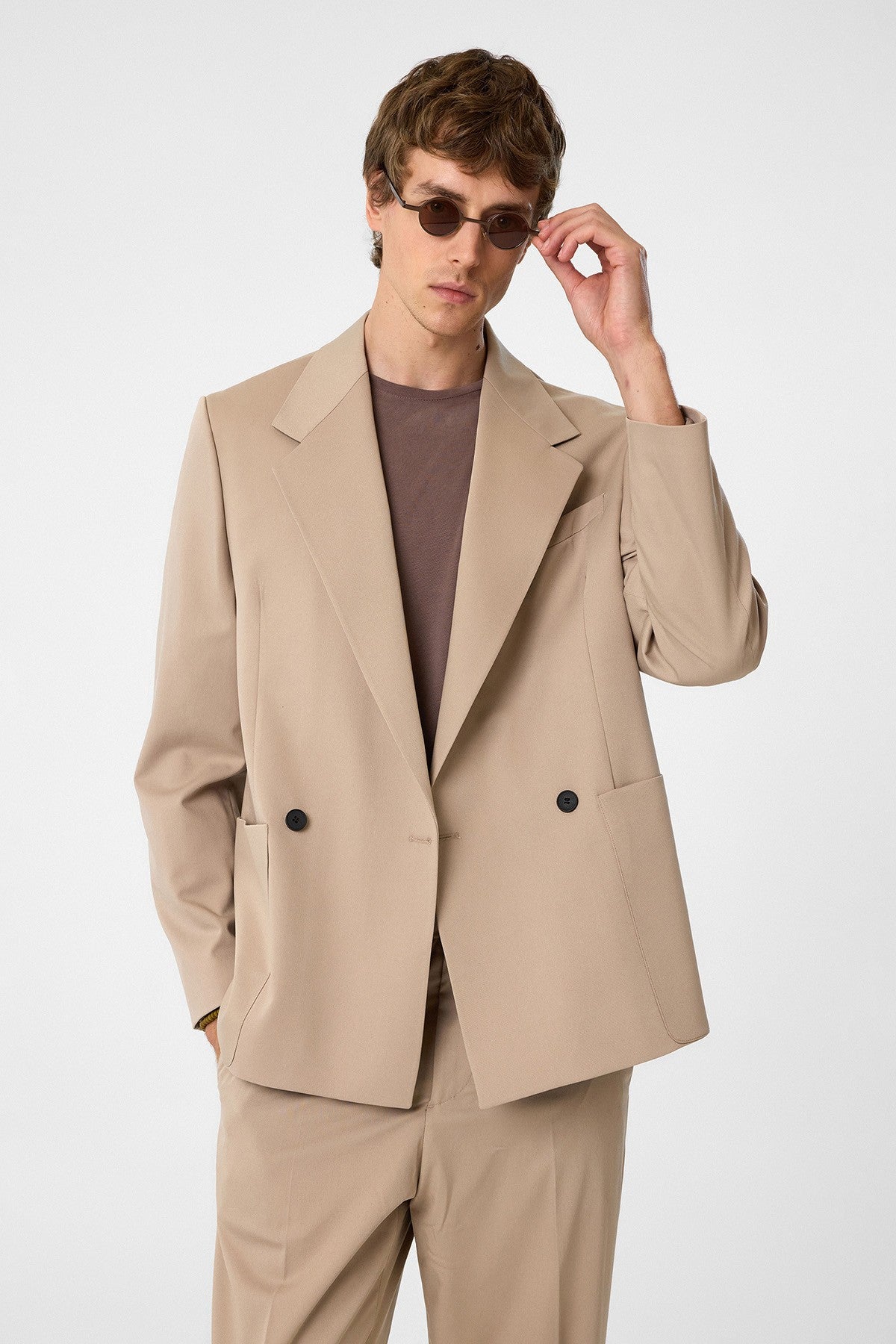 Antioch Relax Fit Kruvaze Kapama Erkek Teknik Blazer Ceket