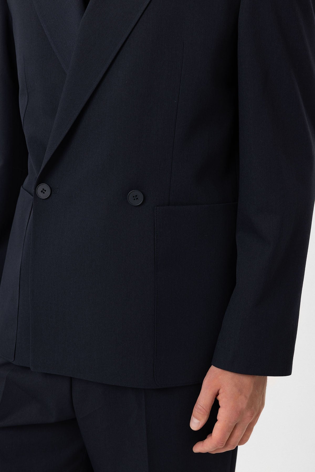 Antioch Relax Fit Kruvaze Kapama Erkek Teknik Blazer Ceket