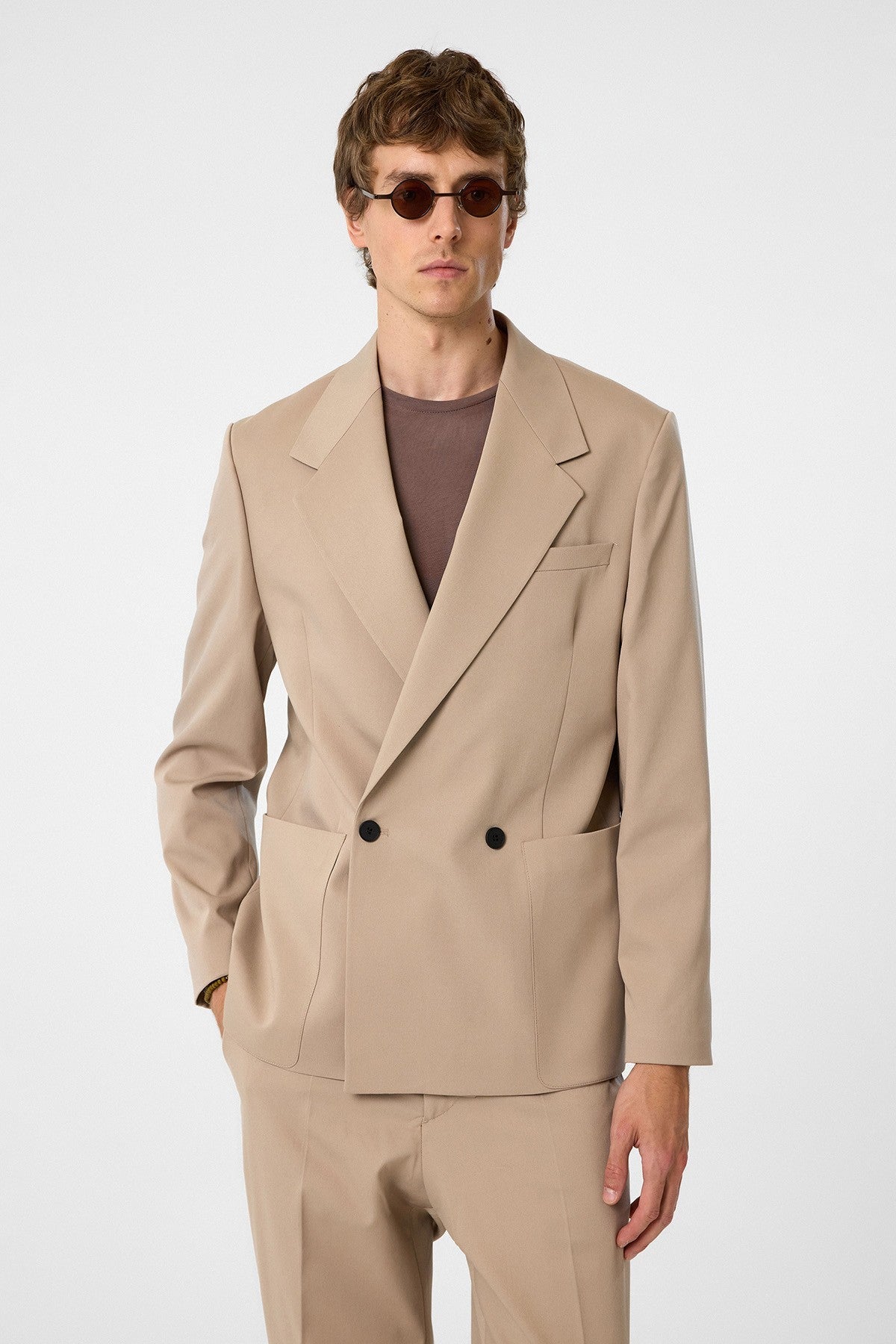 Antioch Relax Fit Kruvaze Kapama Erkek Teknik Blazer Ceket