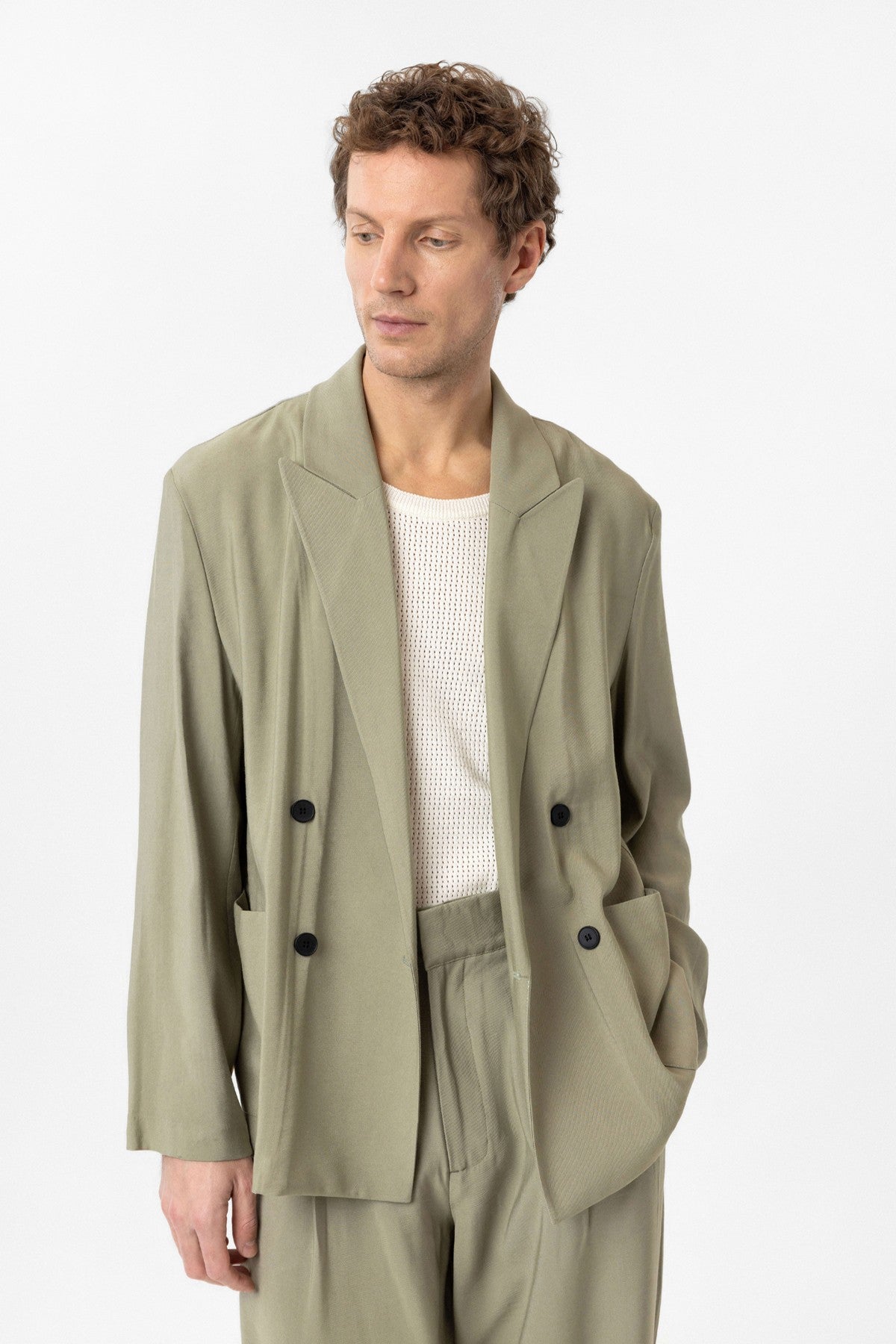 Antioch Relax Fit Diagonel İnce Erkek Blazer Ceket