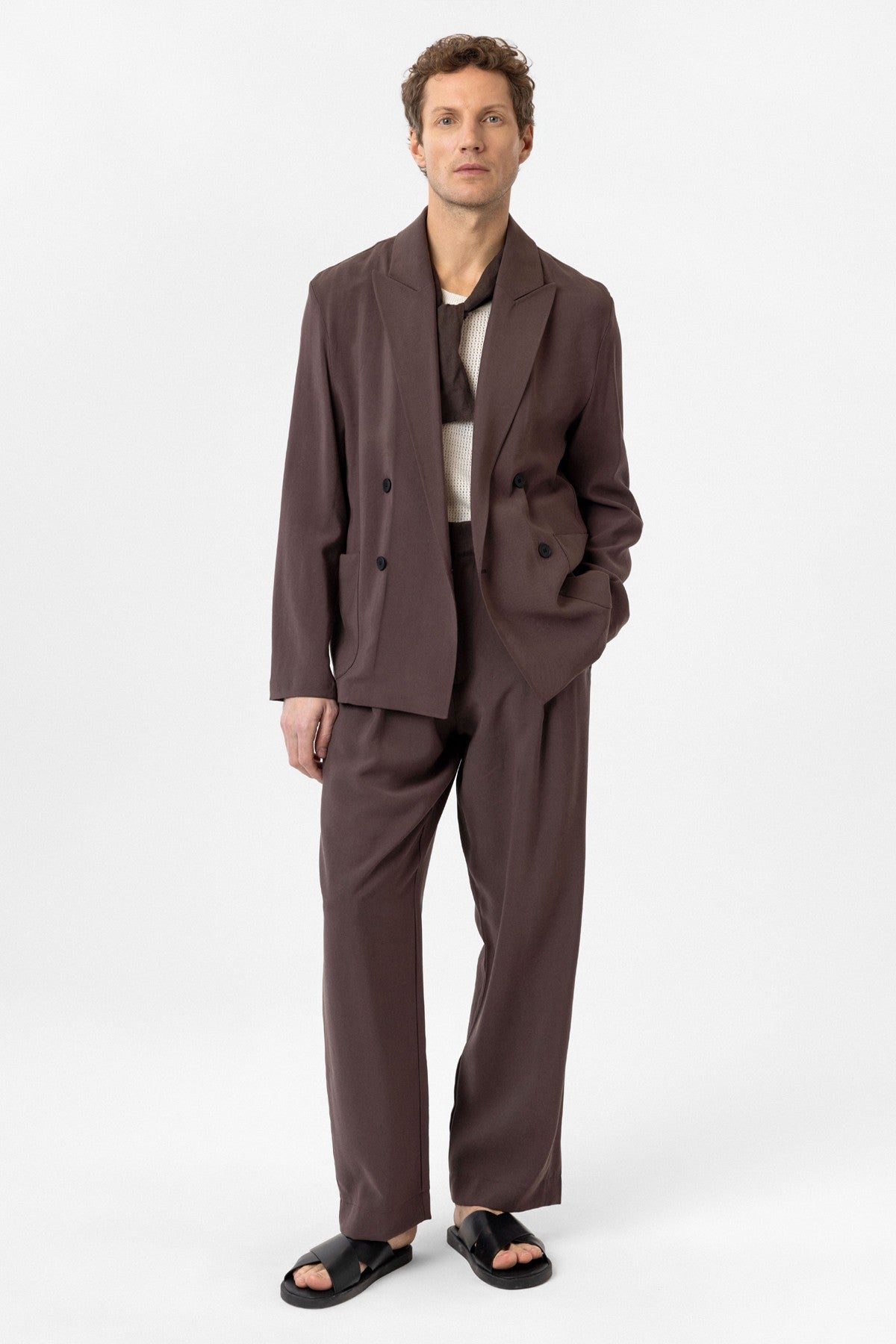 Antioch Relax Fit Diagonel İnce Erkek Blazer Ceket