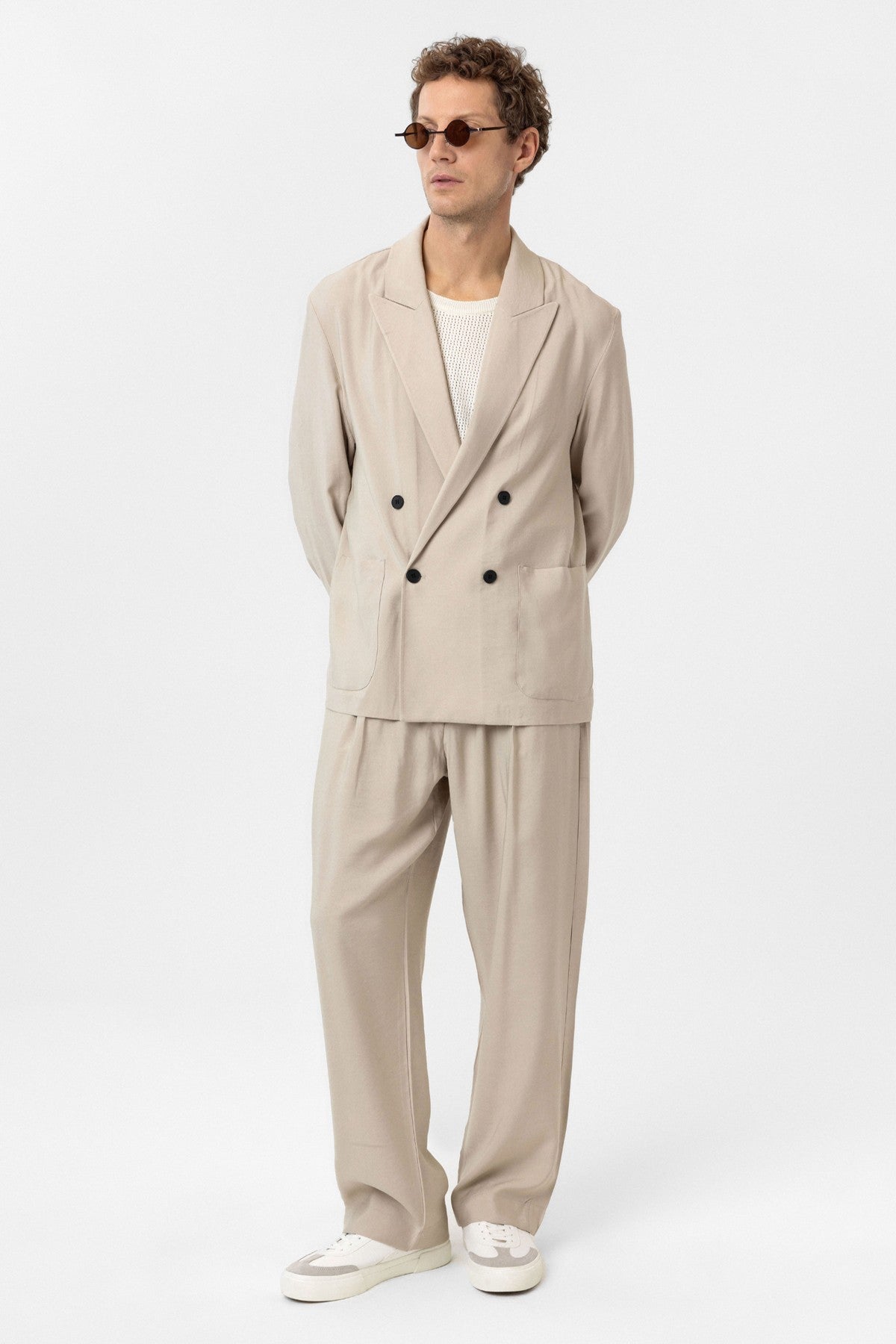 Antioch Relax Fit Diagonel İnce Erkek Blazer Ceket