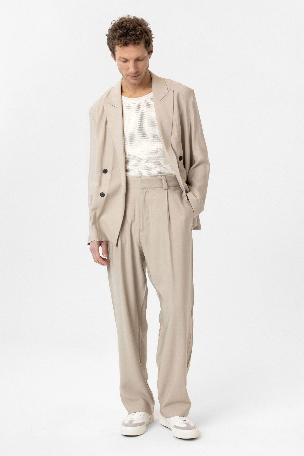 Antioch Relax Fit Diagonel İnce Erkek Blazer Ceket