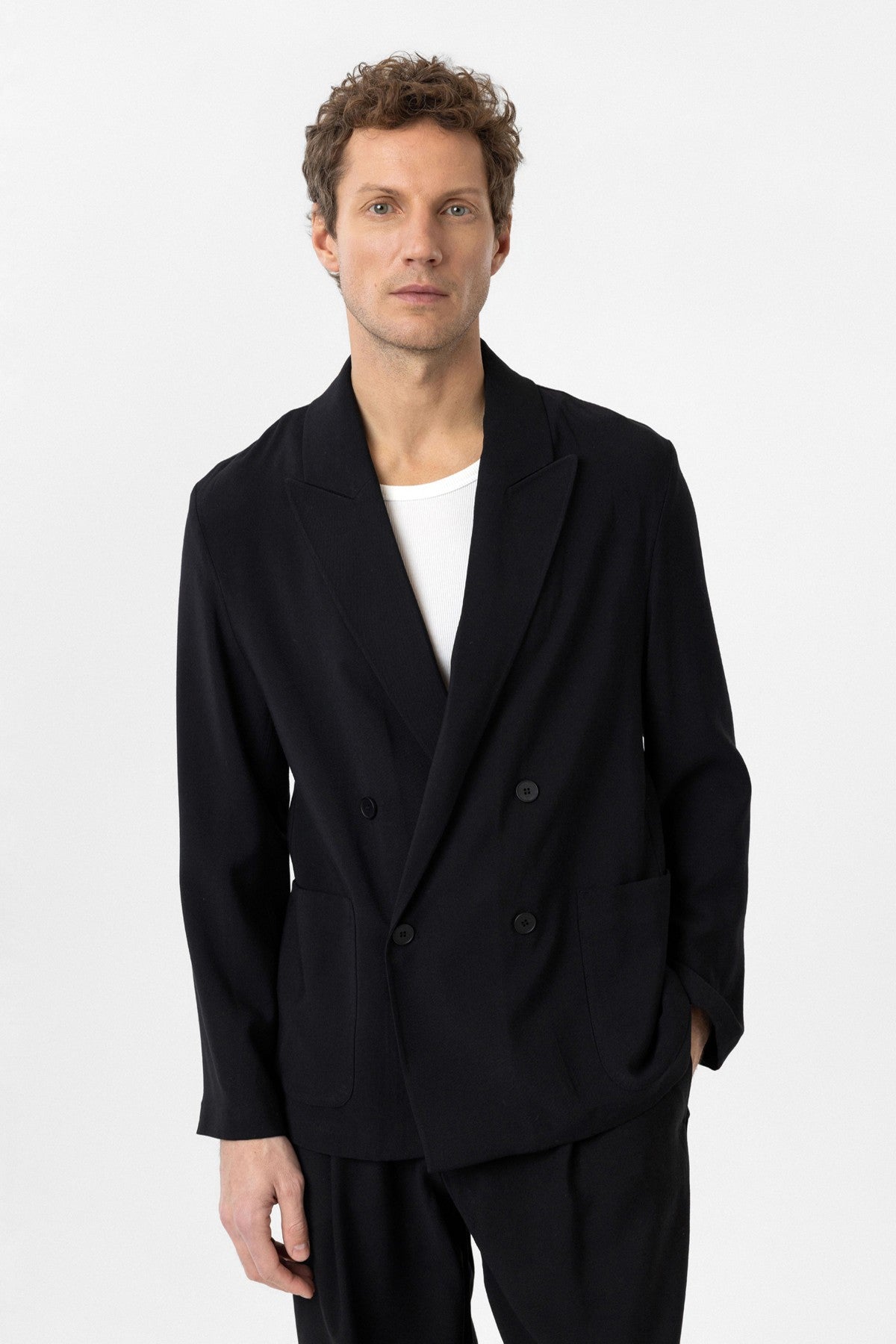 Antioch Relax Fit Diagonel İnce Erkek Blazer Ceket
