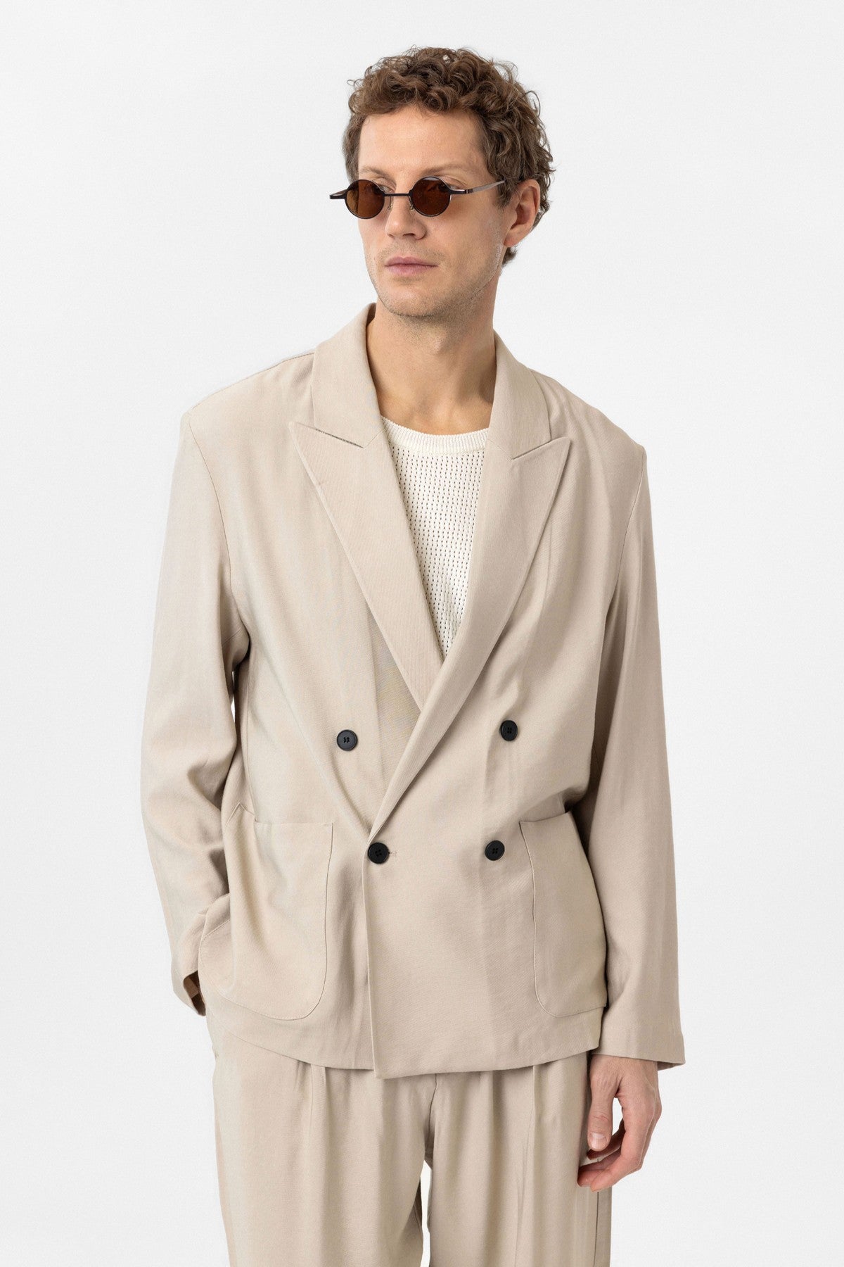 Antioch Relax Fit Diagonel İnce Erkek Blazer Ceket
