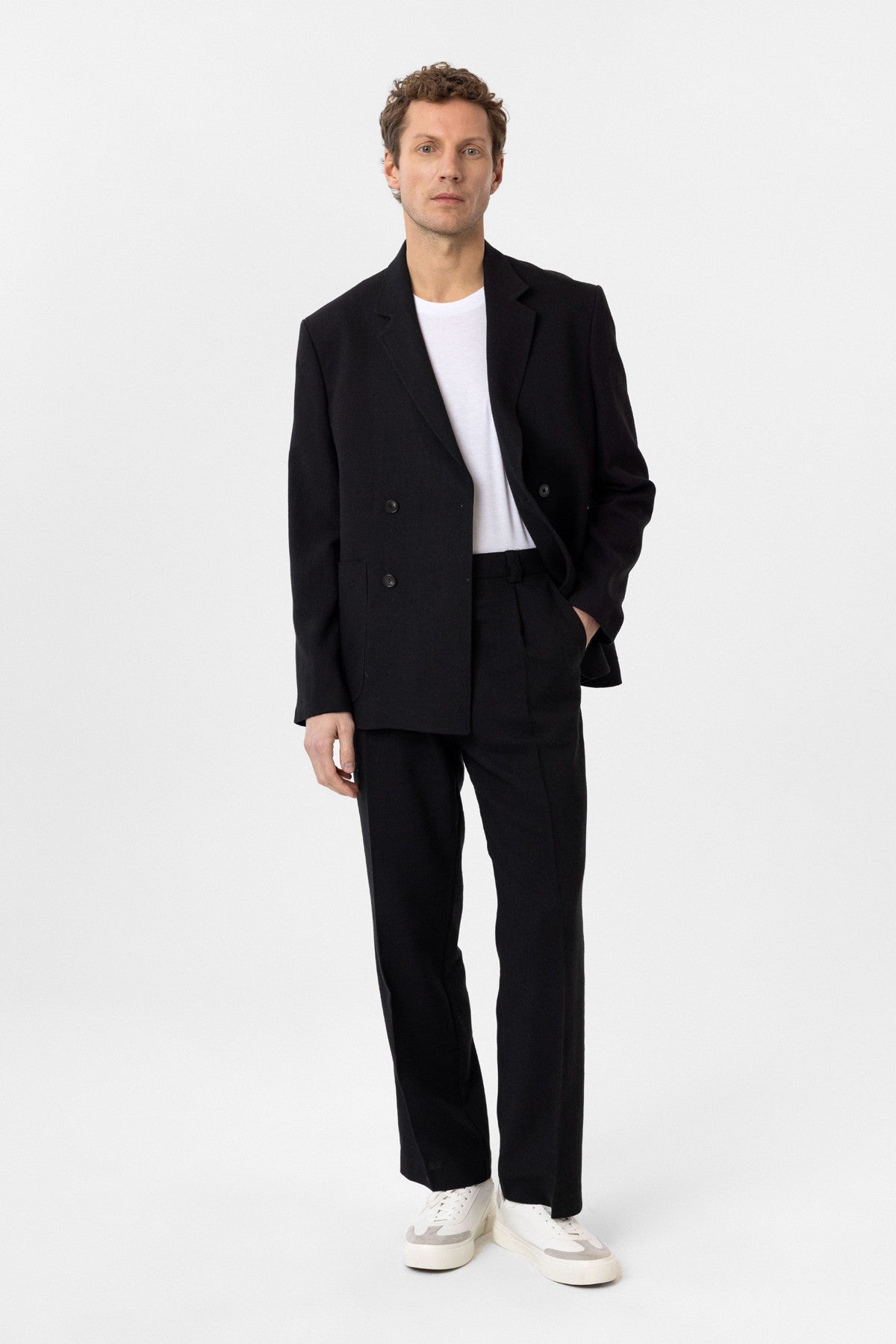 Antioch Relax Fit Keten Karışımlı Erkek Blazer Ceket