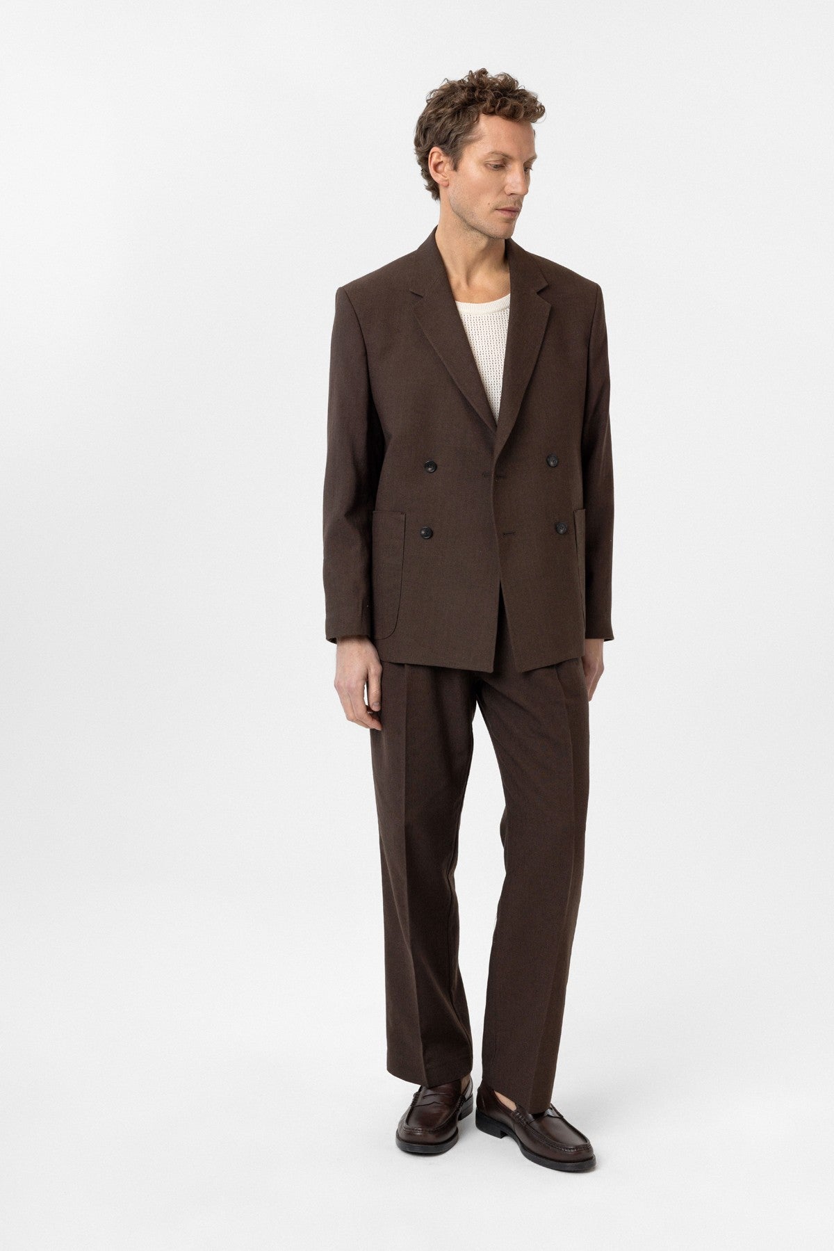 Antioch Relax Fit Keten Karışımlı Erkek Blazer Ceket