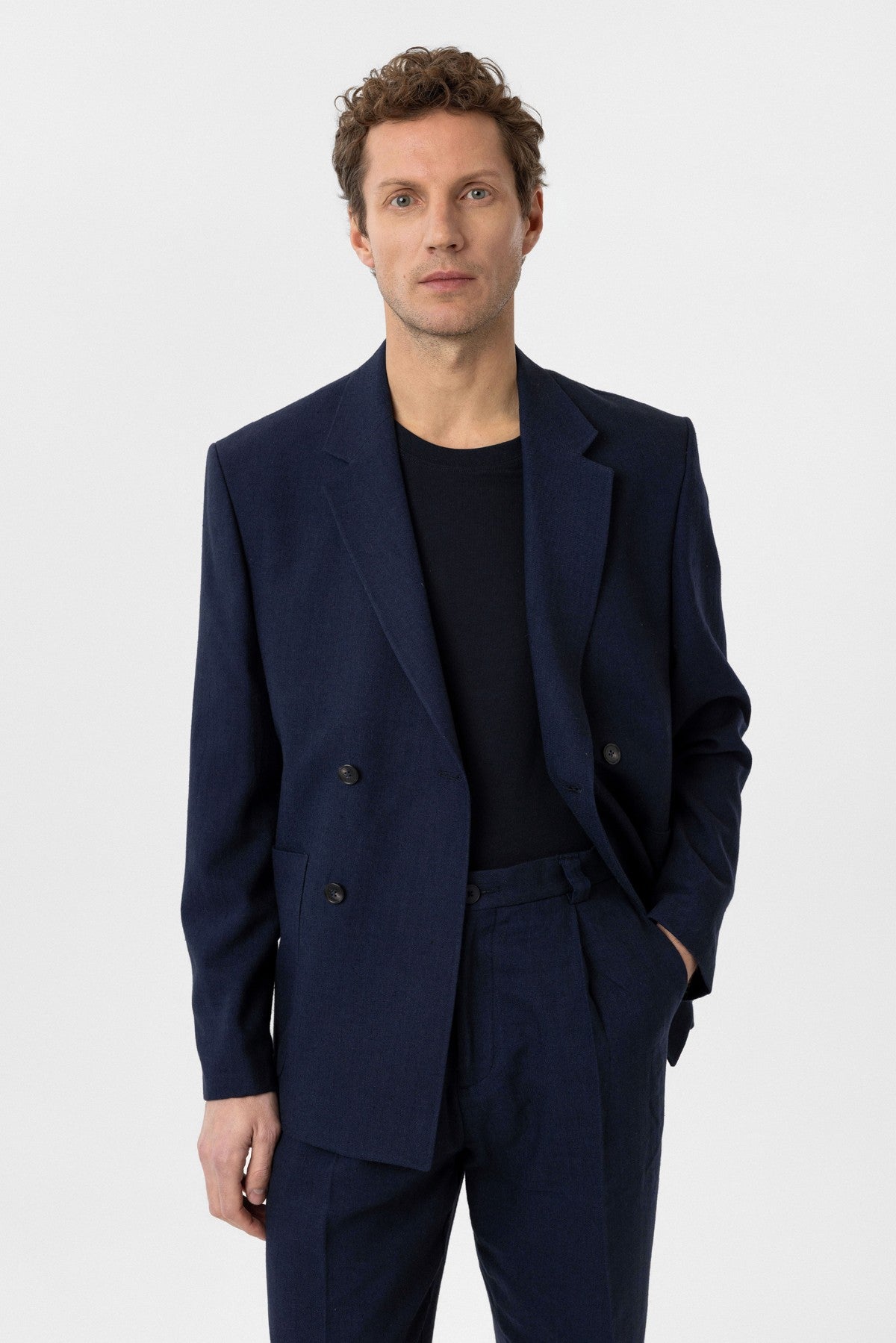 Antioch Relax Fit Keten Karışımlı Erkek Blazer Ceket