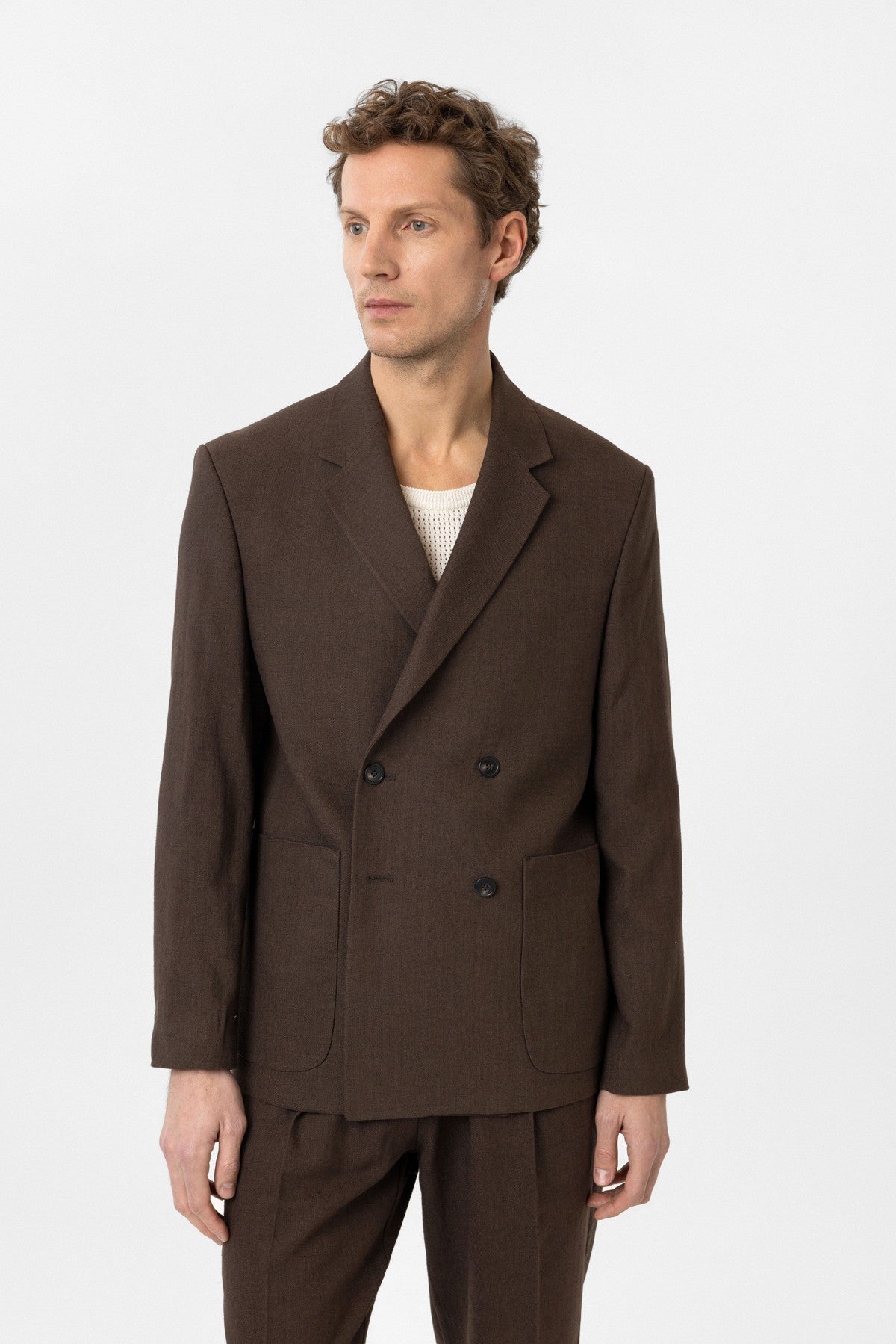 Antioch Relax Fit Keten Karışımlı Erkek Blazer Ceket