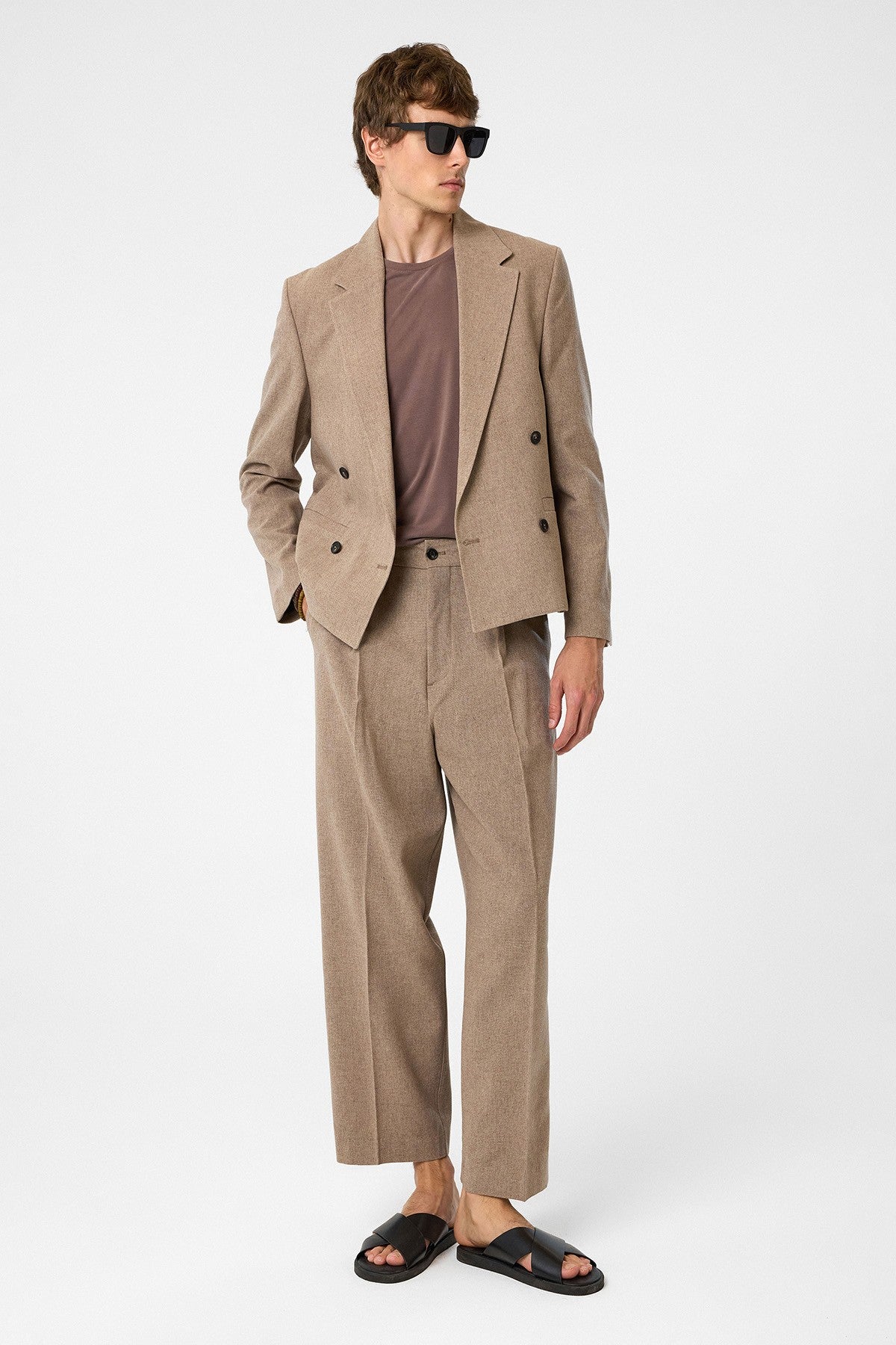 Antioch Relax Fit Kruvaze Crop Erkek Blazer Ceket