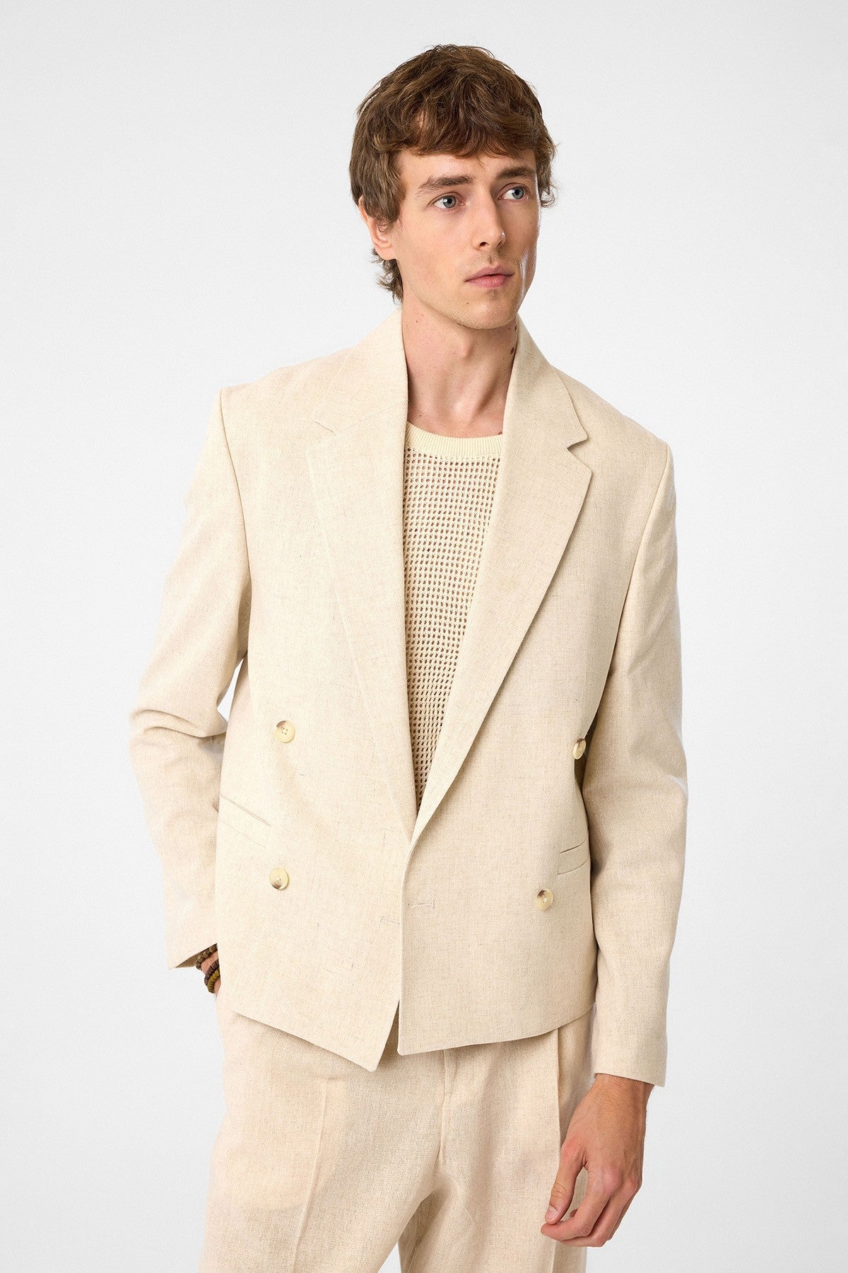 Antioch Relax Fit Kruvaze Crop Erkek Blazer Ceket