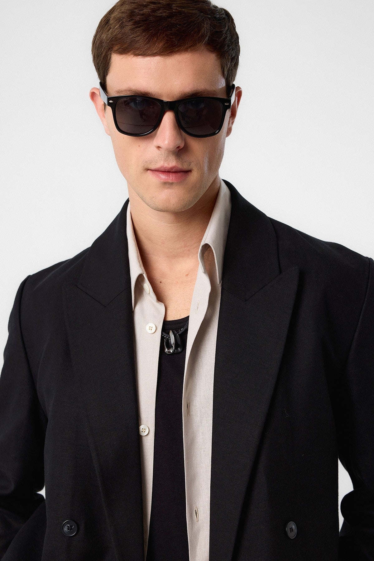 Relax Fit Keten Karışımlı Erkek Blazer Ceket