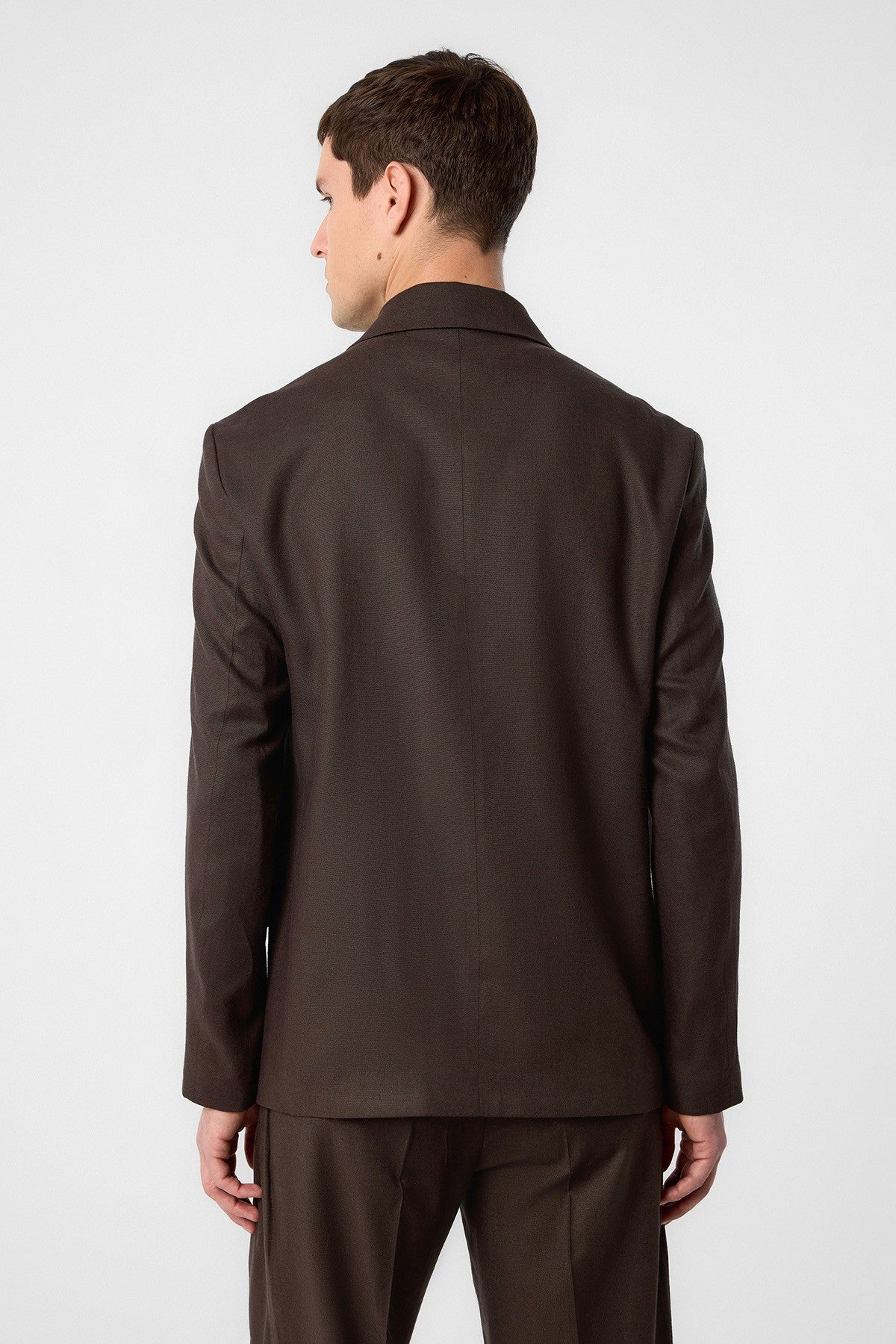 Relax Fit Keten Karışımlı Erkek Blazer Ceket