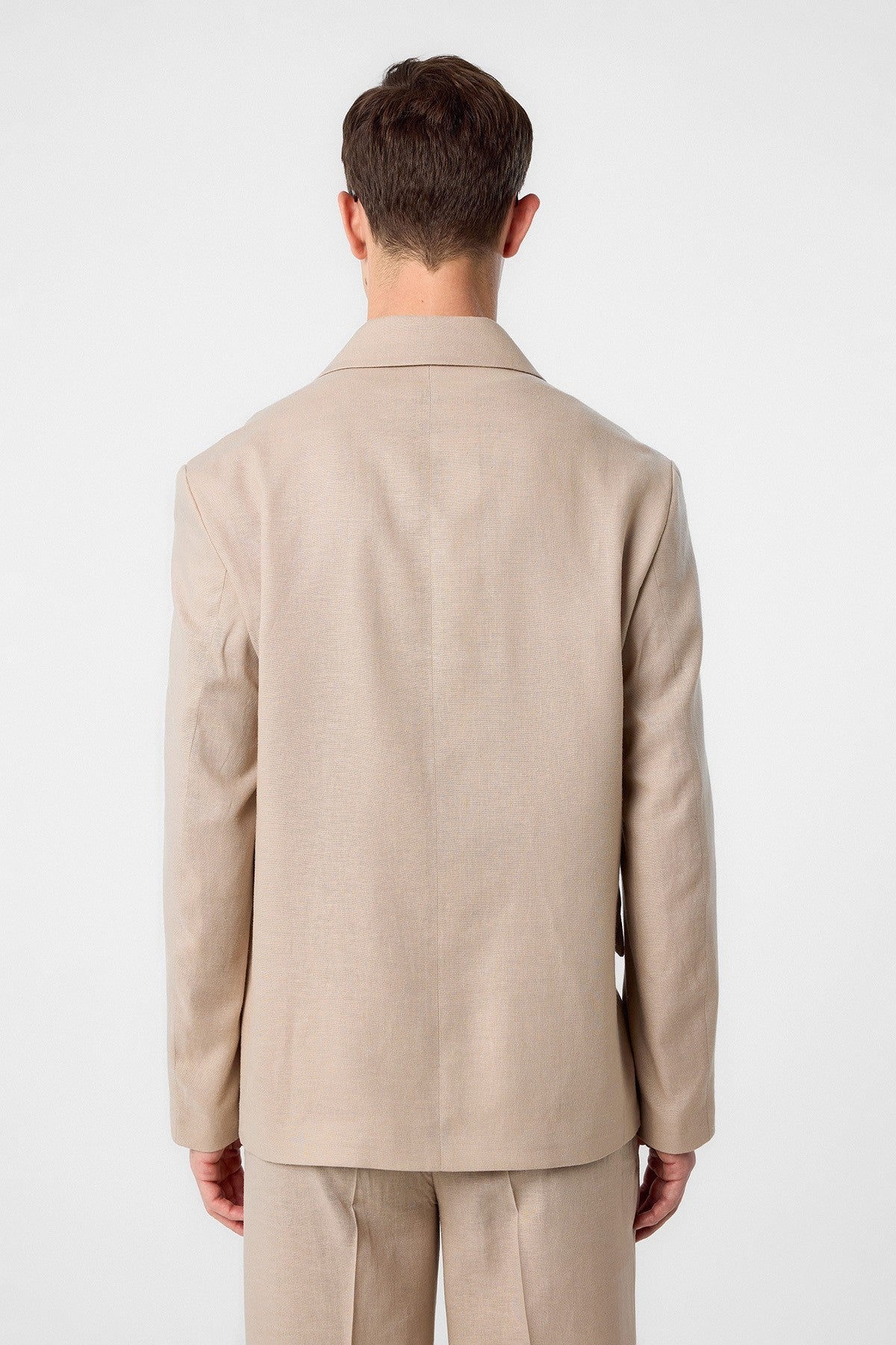 Relax Fit Keten Karışımlı Erkek Blazer Ceket