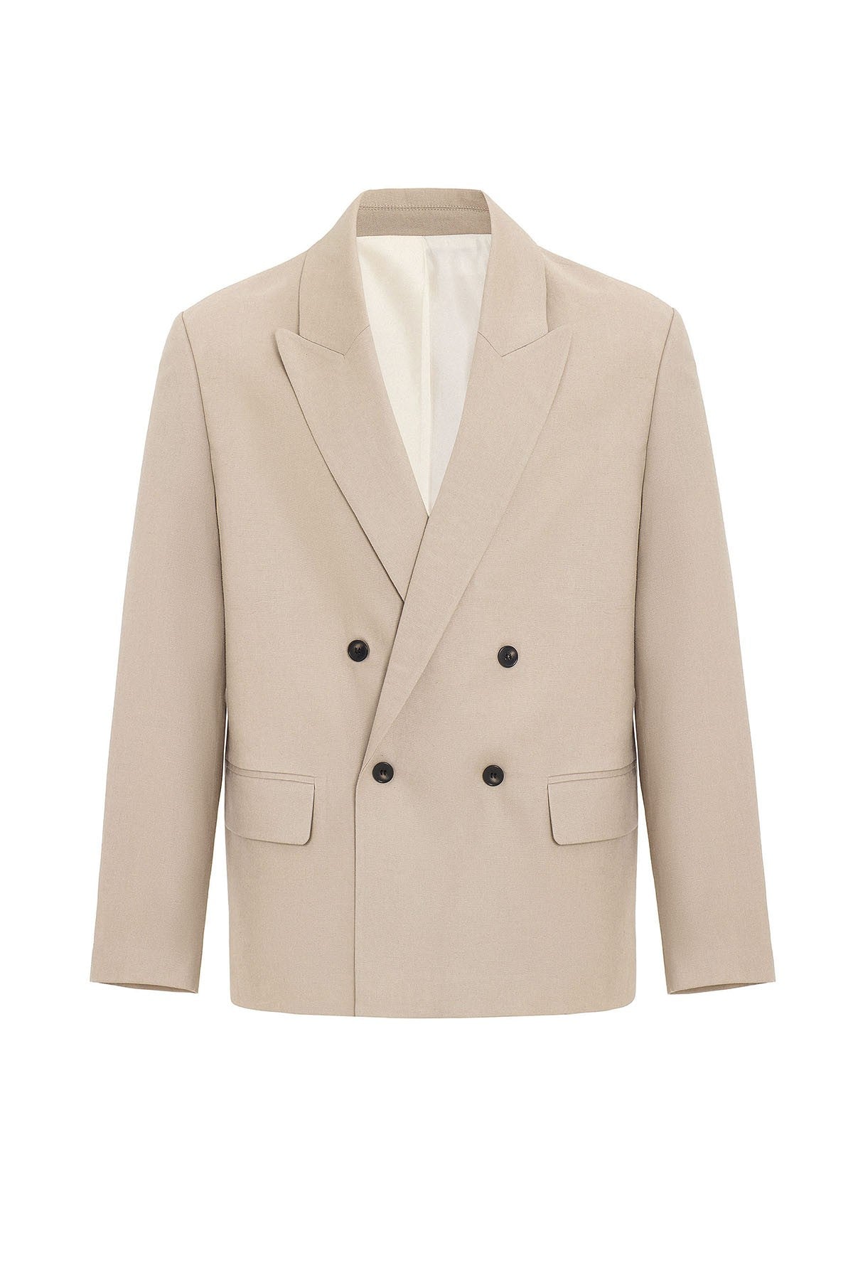 Relax Fit Keten Karışımlı Erkek Blazer Ceket