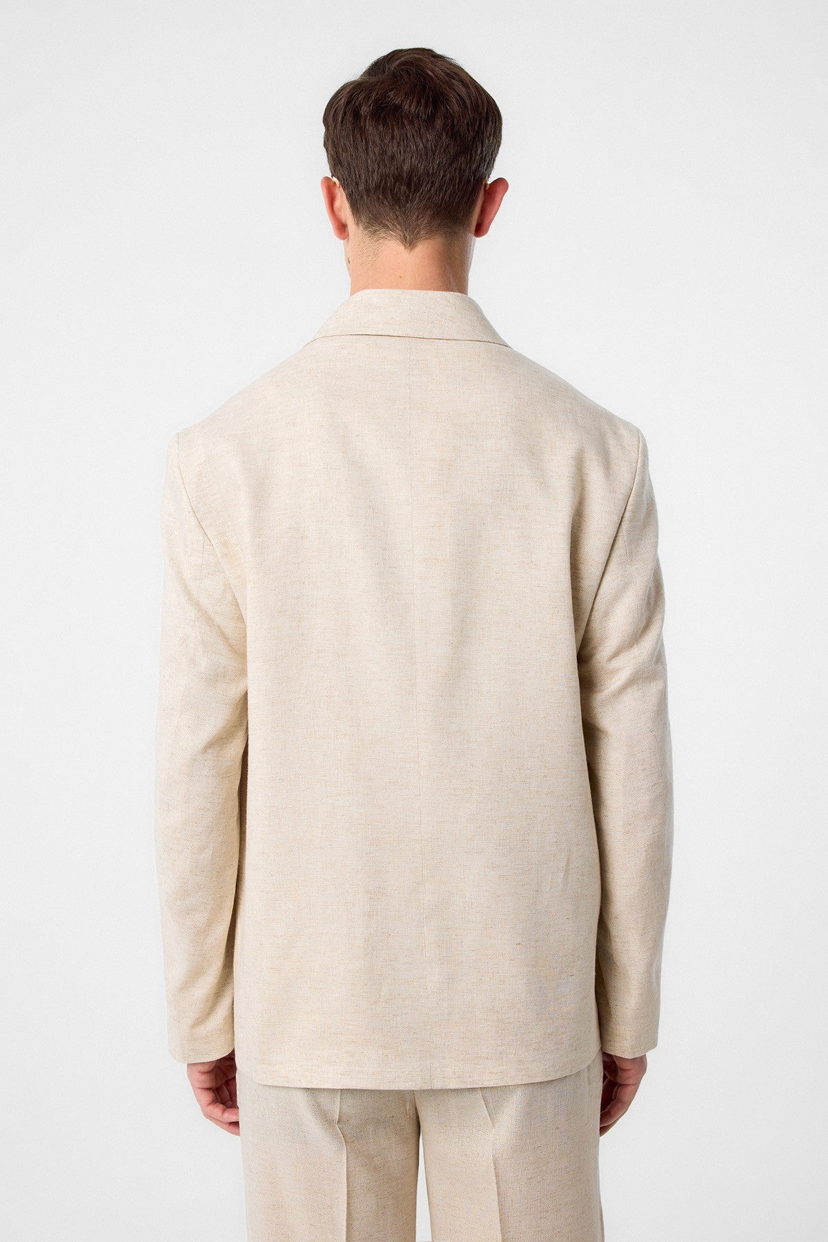 Relax Fit Keten Karışımlı Erkek Blazer Ceket