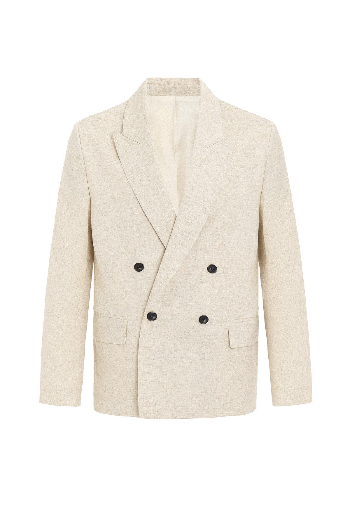 Relax Fit Keten Karışımlı Erkek Blazer Ceket
