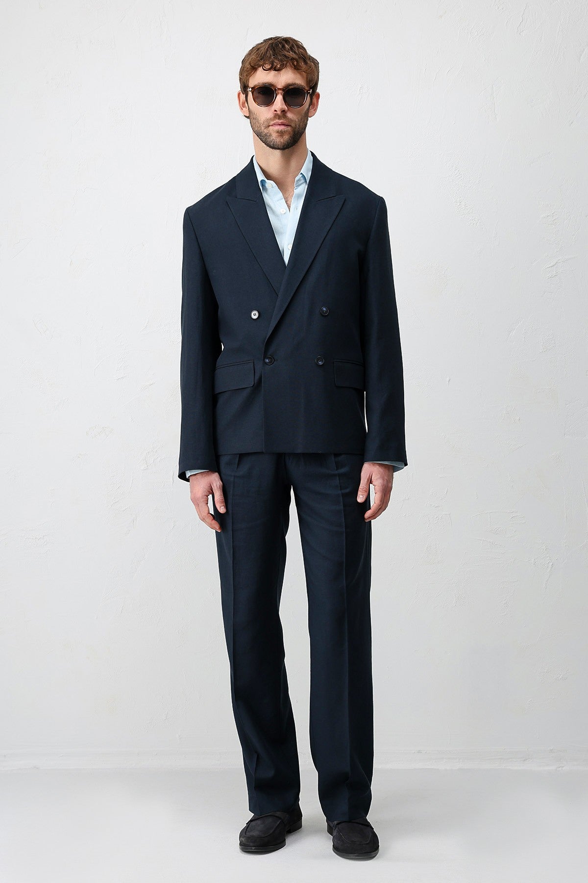 Relax Fit Keten Karışımlı Erkek Blazer Ceket