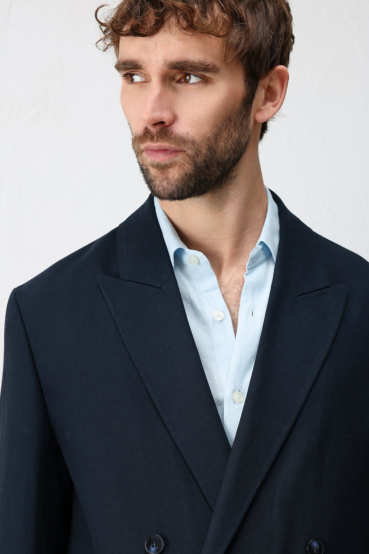 Relax Fit Keten Karışımlı Erkek Blazer Ceket
