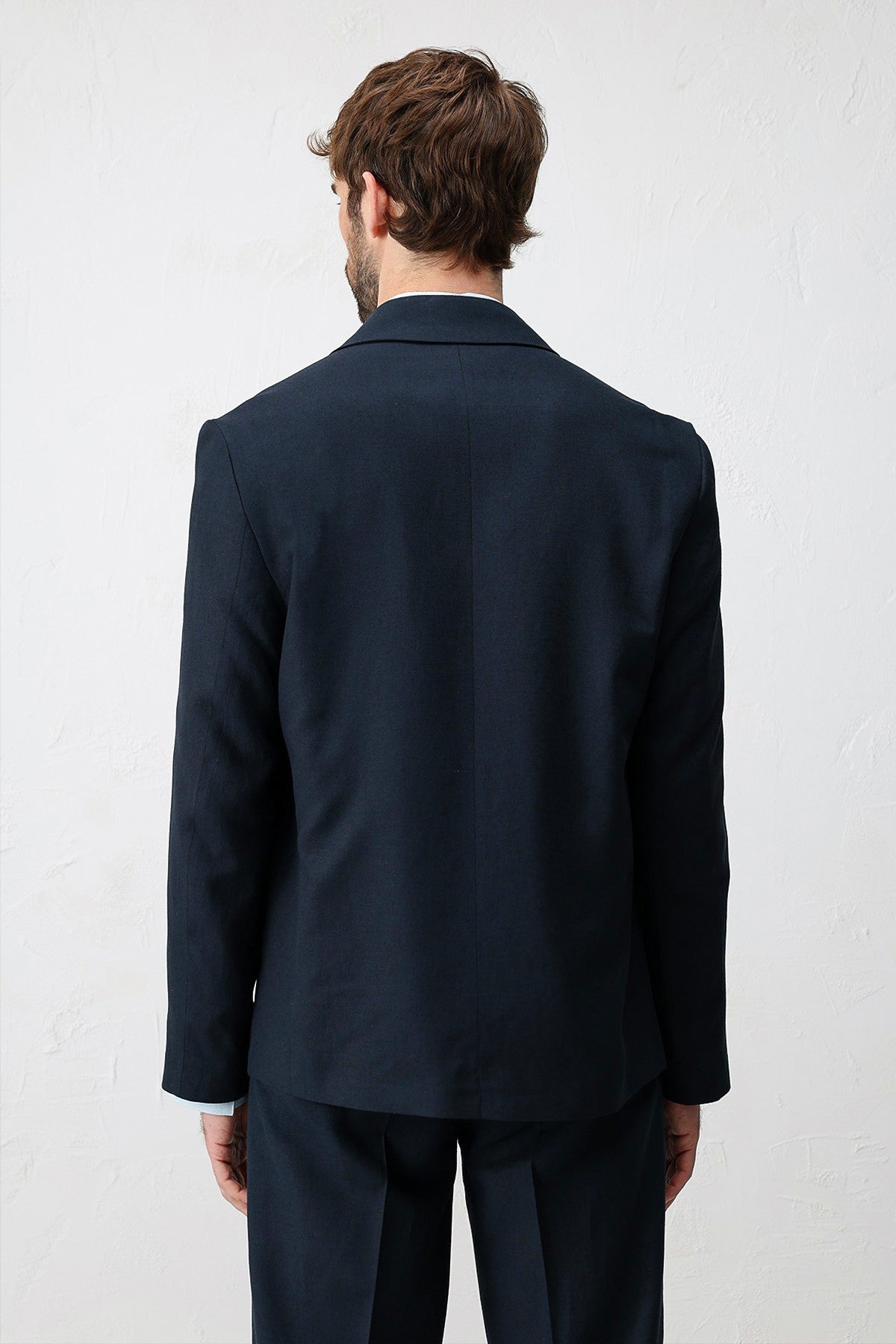 Relax Fit Keten Karışımlı Erkek Blazer Ceket
